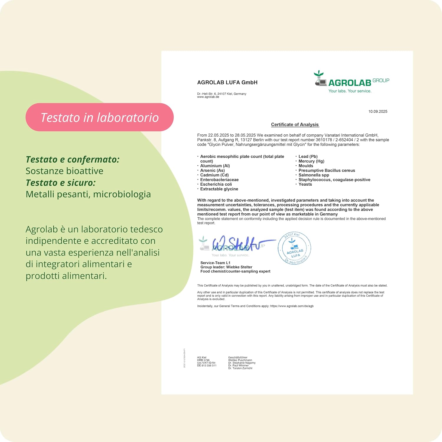 Thumbnail 3 de Glicina Vegavero® 300 g in polvere (L-Glicina 100% pura) con misurino, senza additivi, vegan