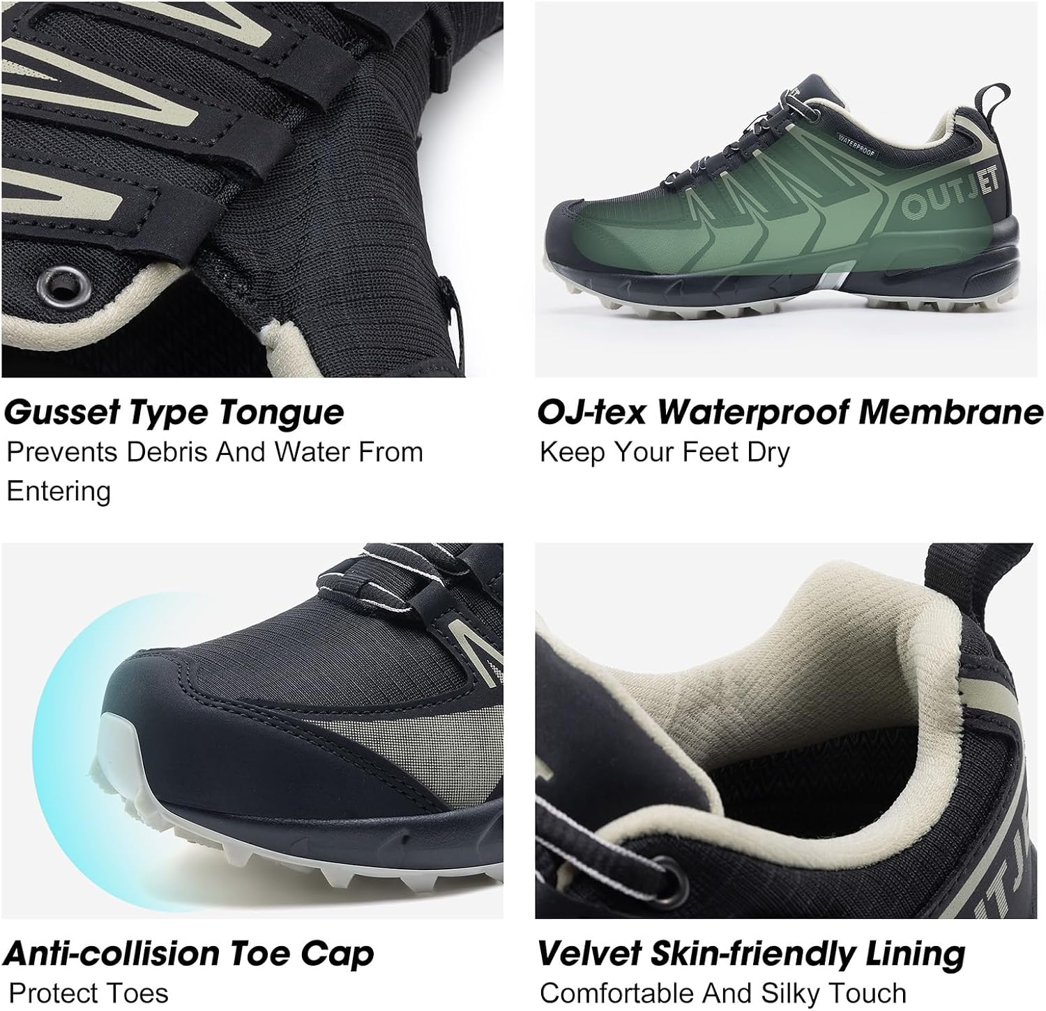 Thumbnail 2 de OUTJET Women's Waterproof Hiking Shoes: Lightweight, Non-Slip Comfort for Trails