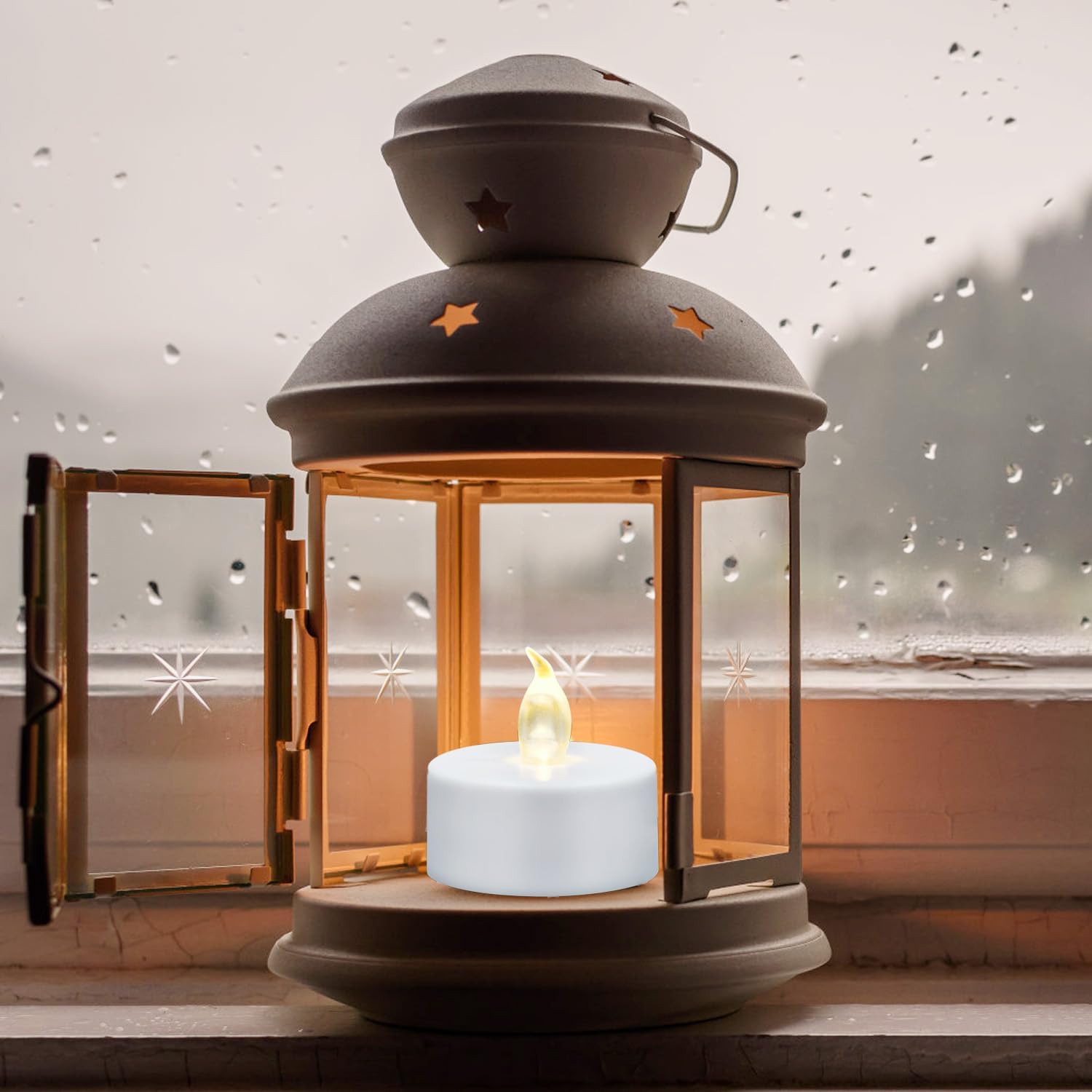 Detalle 2 de LED-Teelichter 24 Stück von Biyanuo – flammenlos, Warmweiß