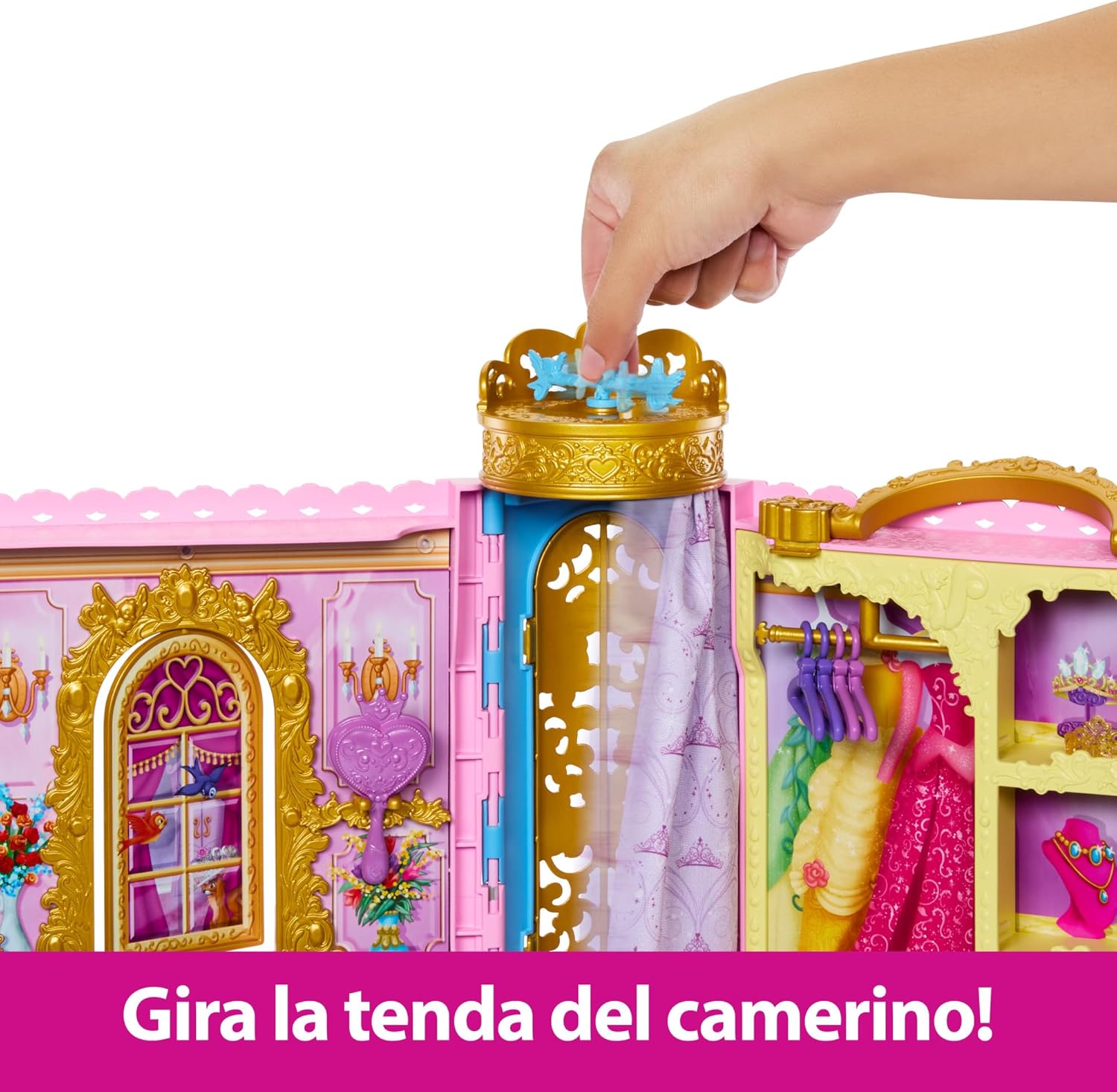 Thumbnail 2 de Mattel Disney Princess - Guardaroba da Favola: playset apribile con abiti, passerella e accessori