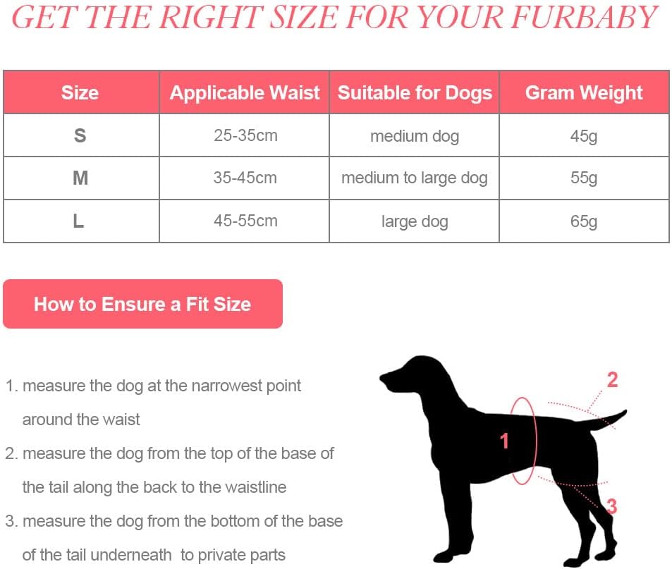 Detalle de vsshe Reusable Dog Diapers 3 Pack – Super Absorbent Washable Female Dog Diapers