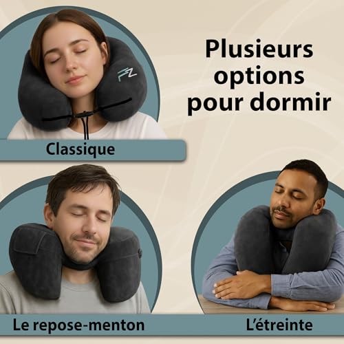 Detalle 2 de FLOWZOOM AIR, coussin de voyage gonflable à capuche, taille M