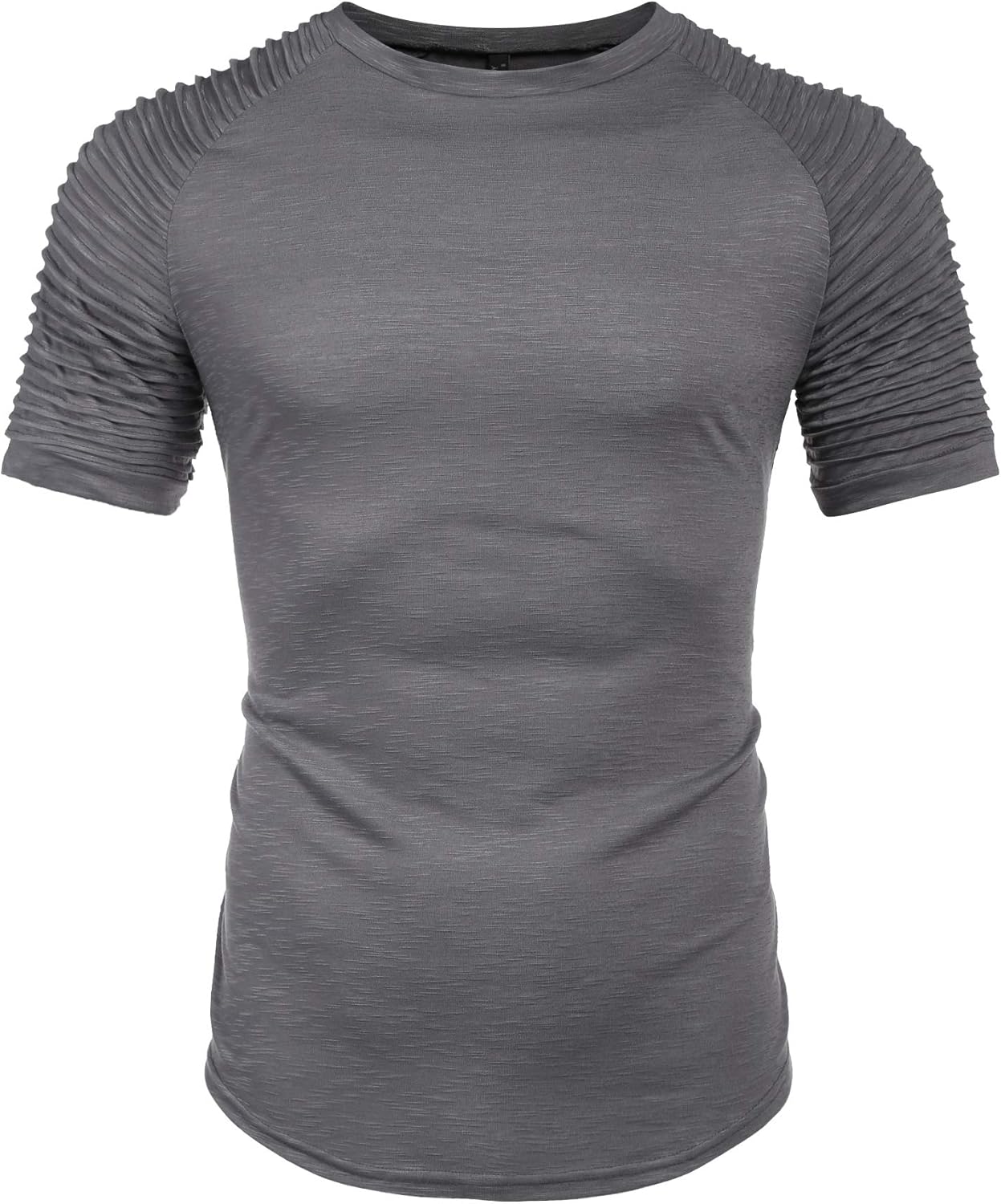Detalle de COOFANDY muscle t-shirt with pleated raglan
