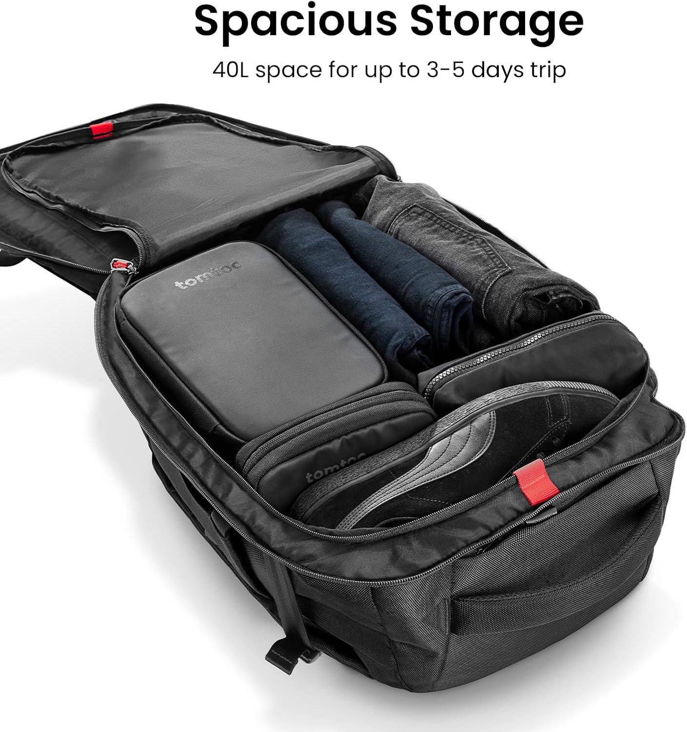 Thumbnail 1 de tomtoc Travel Backpack 40L (TSA friendly, flight approved carry-on) for 17.3-inch laptop