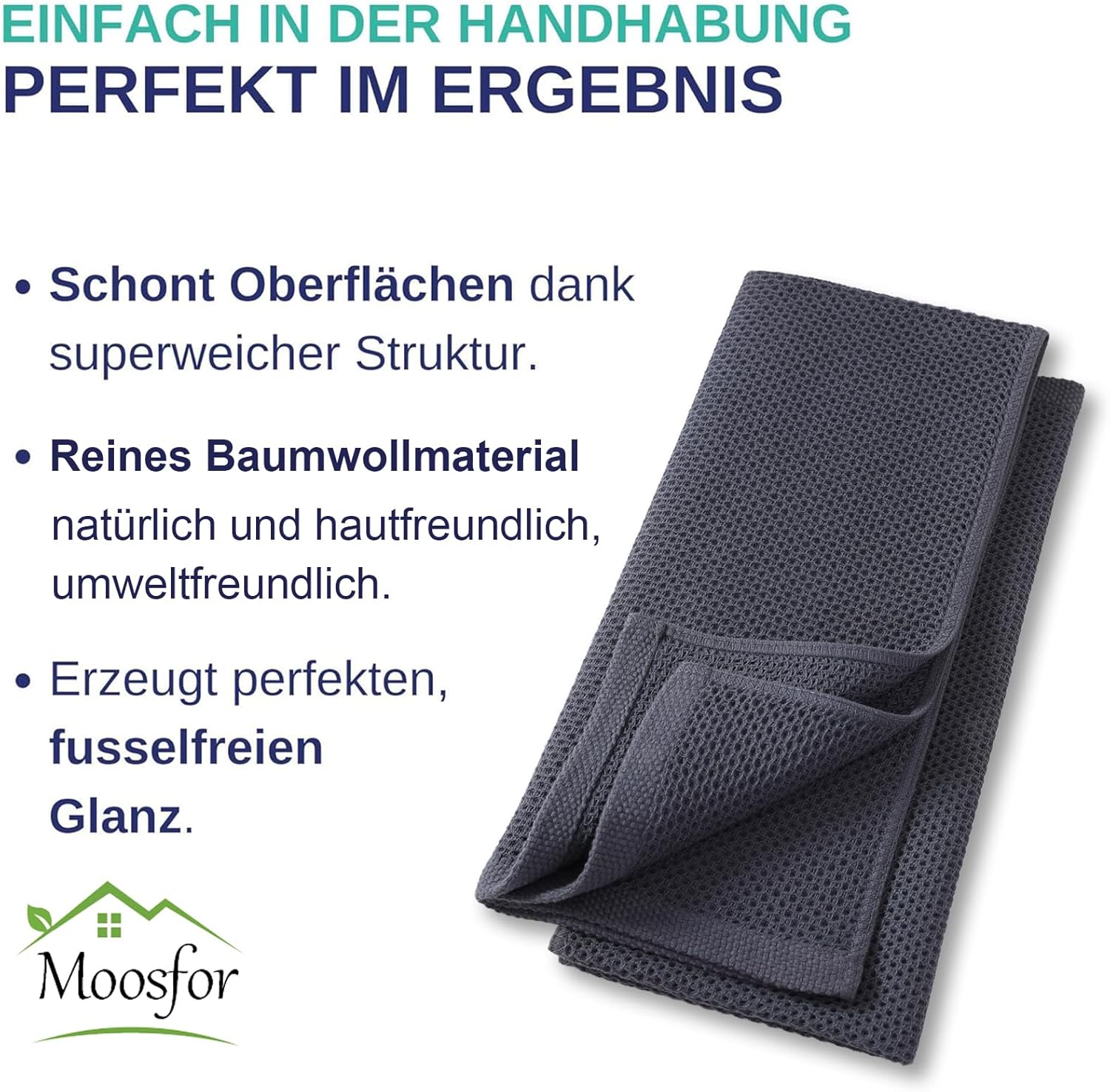 Thumbnail 4 de Moosfor Geschirrtücher 100% Baumwolle 6er Set 30x30 cm