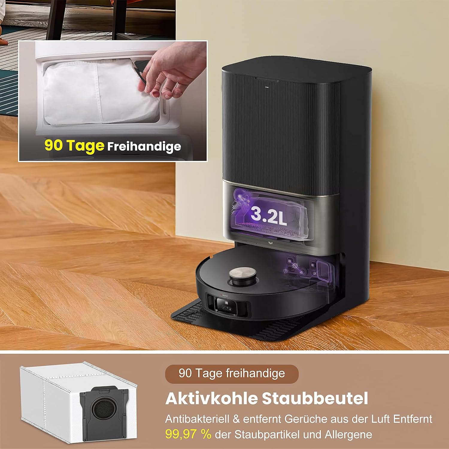 Detalle de 24 Stück Zubehörset für Dreame X50 Ultra Serie – Ersatzteile inklusive Staubbeutel, Filter und Bürsten