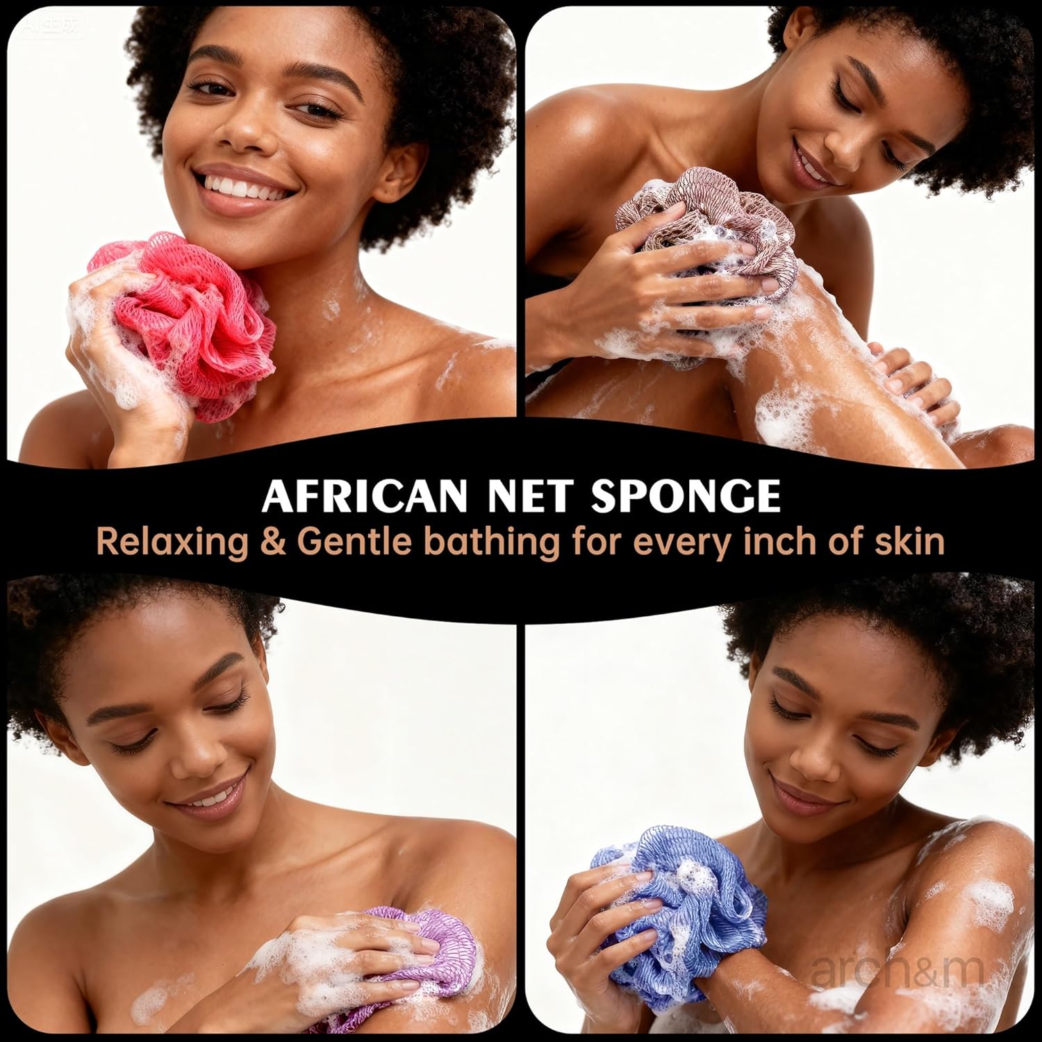 Thumbnail 4 de ARCH&M African Net Sponge Exfoliator Purple + Pink