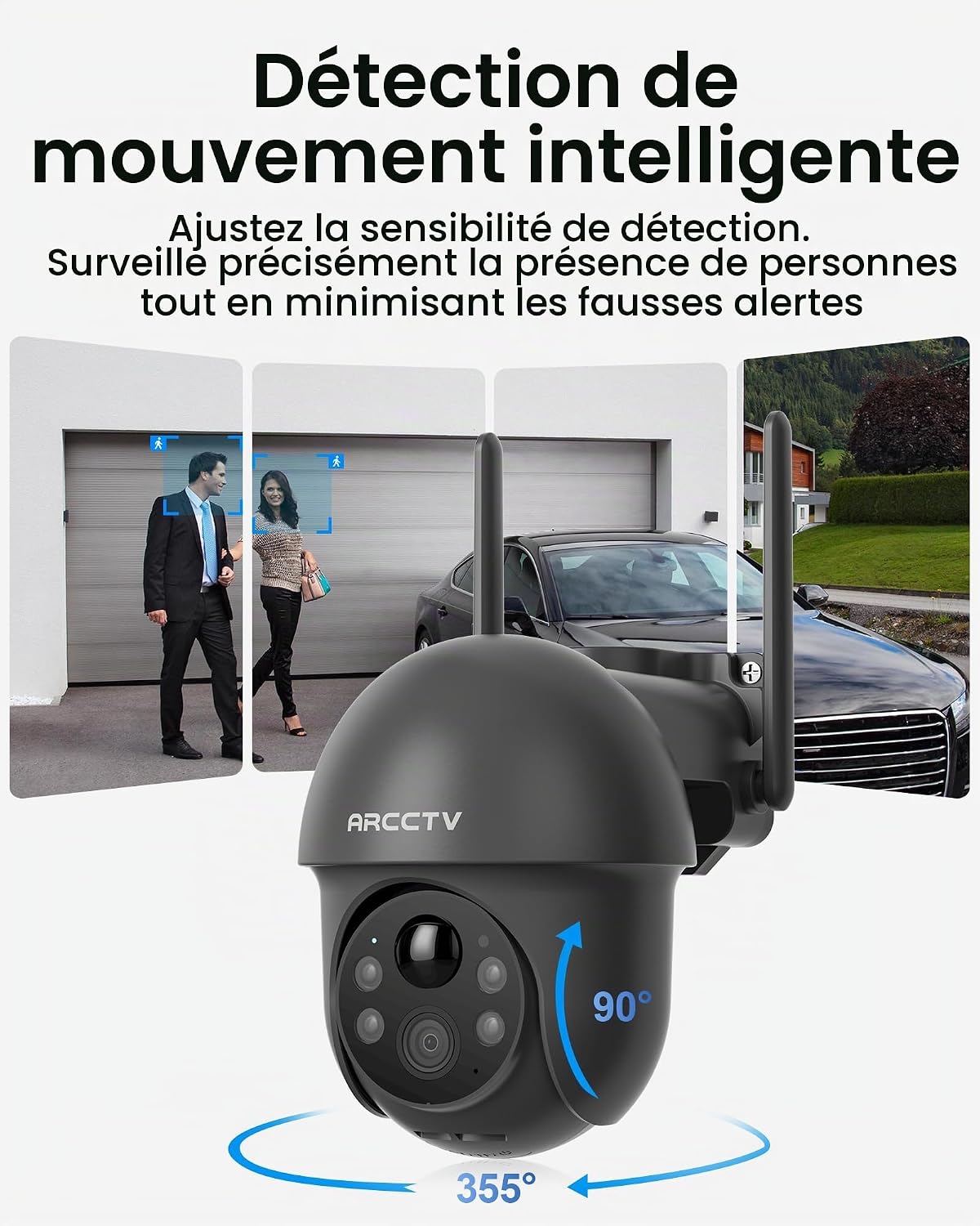 Detalle 2 de ARCCTV Q1 wifi-bewakingscamera voor buiten, 4 MP, PTZ en zonne-energie
