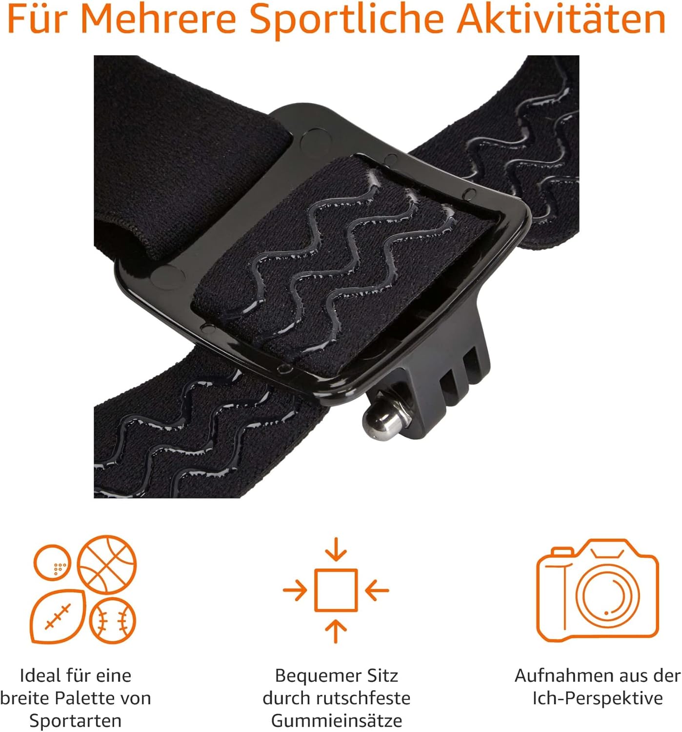 Thumbnail 2 de Amazon Basics Kopfgurt für GoPro Actionkamera (schwarz) – verstellbar für Kopf und Helm