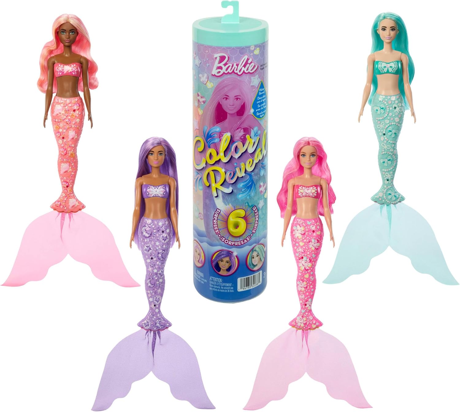 Thumbnail 6 de Barbie Color Reveal Poupées – Assortiment Animaux en Ballon, 6 Surprises (JSV58)