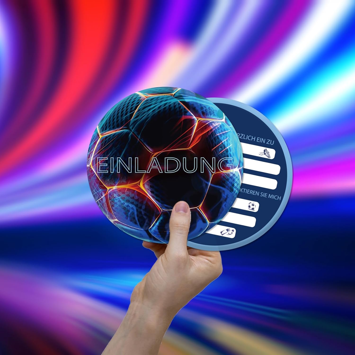 Thumbnail 5 de Werfunee 12er Fußball-Einladungskarten für Kindergeburtstag – 11 x 11 cm