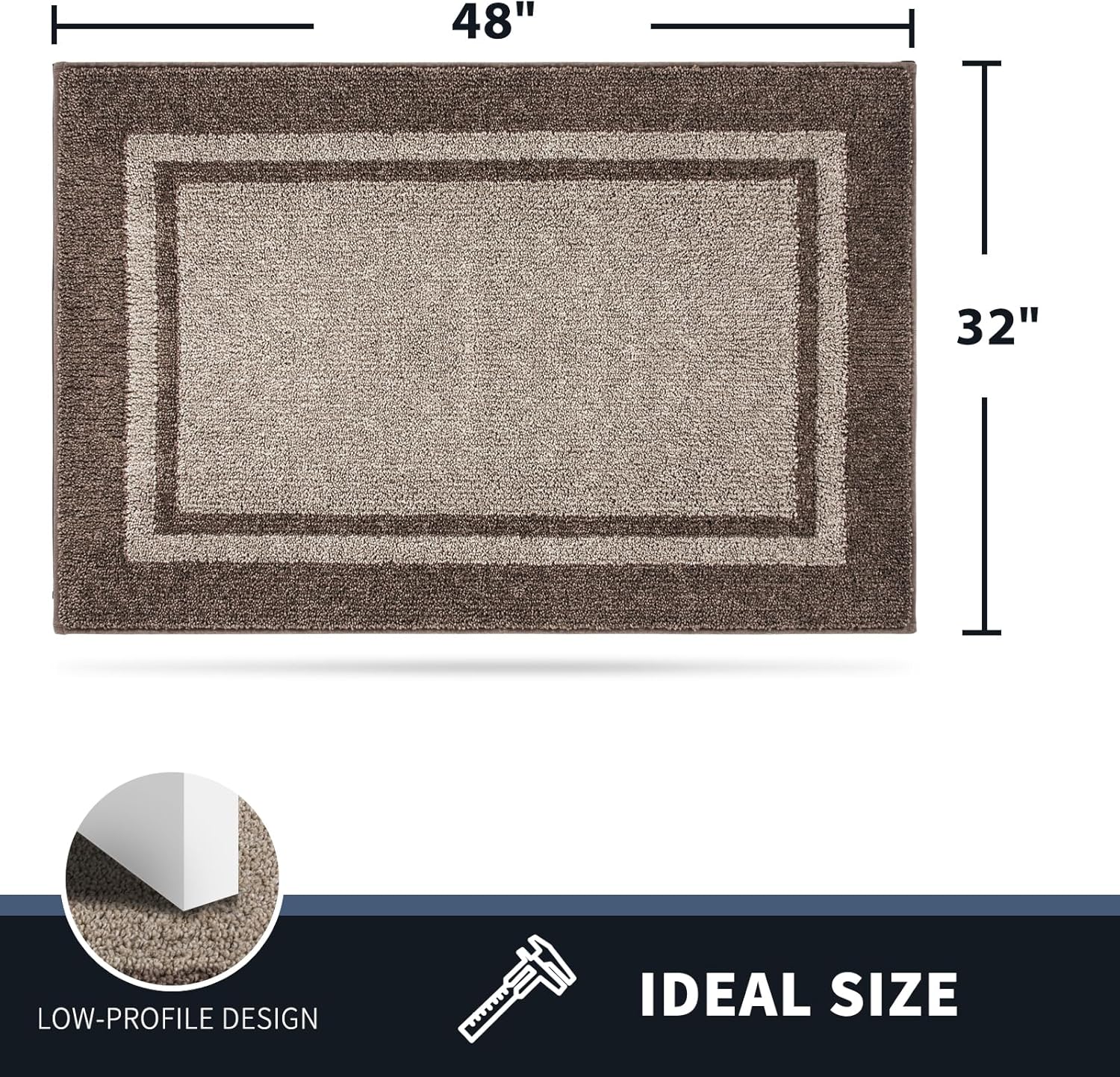 Detalle 2 de PURRUGS Dirt Trapping Door Mat 32" x 48" – Non-Slip, Machine Washable, Beige & Grayish Brown