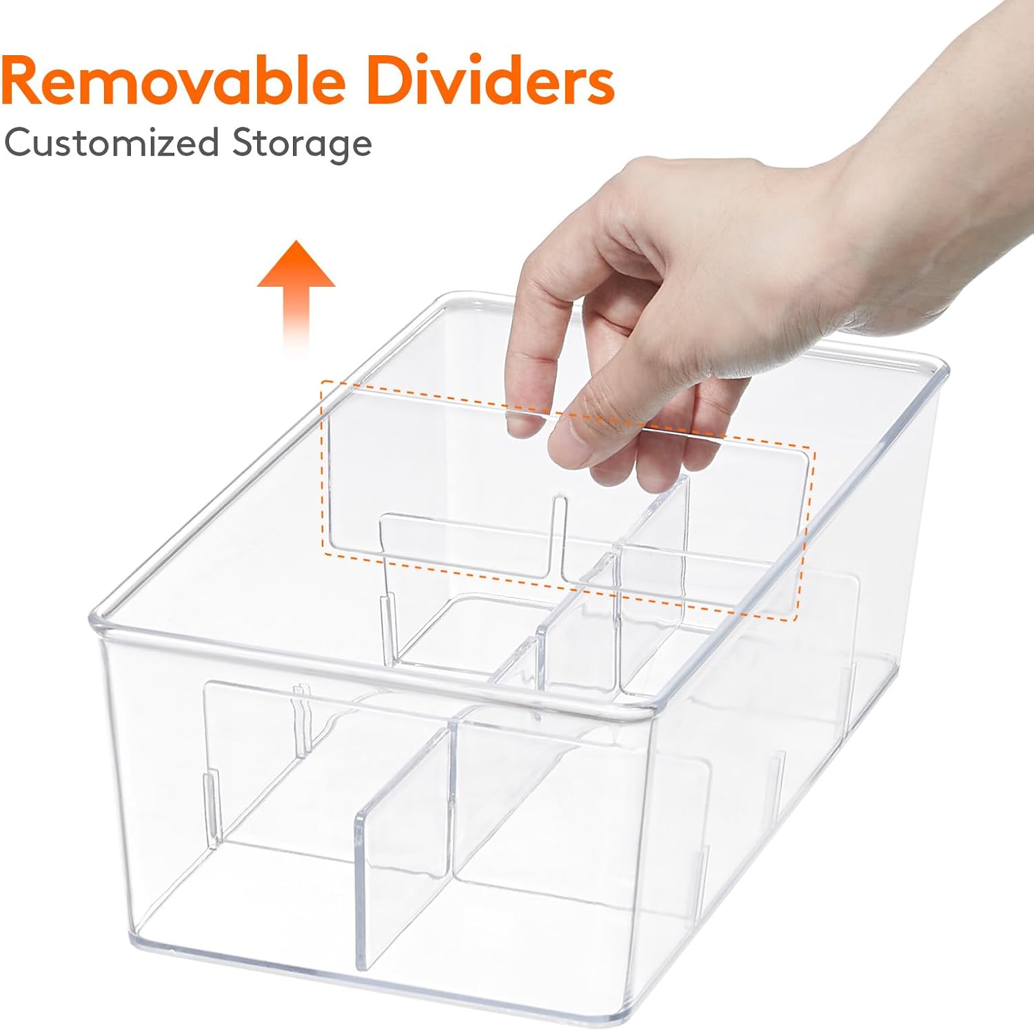 Detalle de Lifewit Tea Box, transparent 8-compartment tea organiser with lid