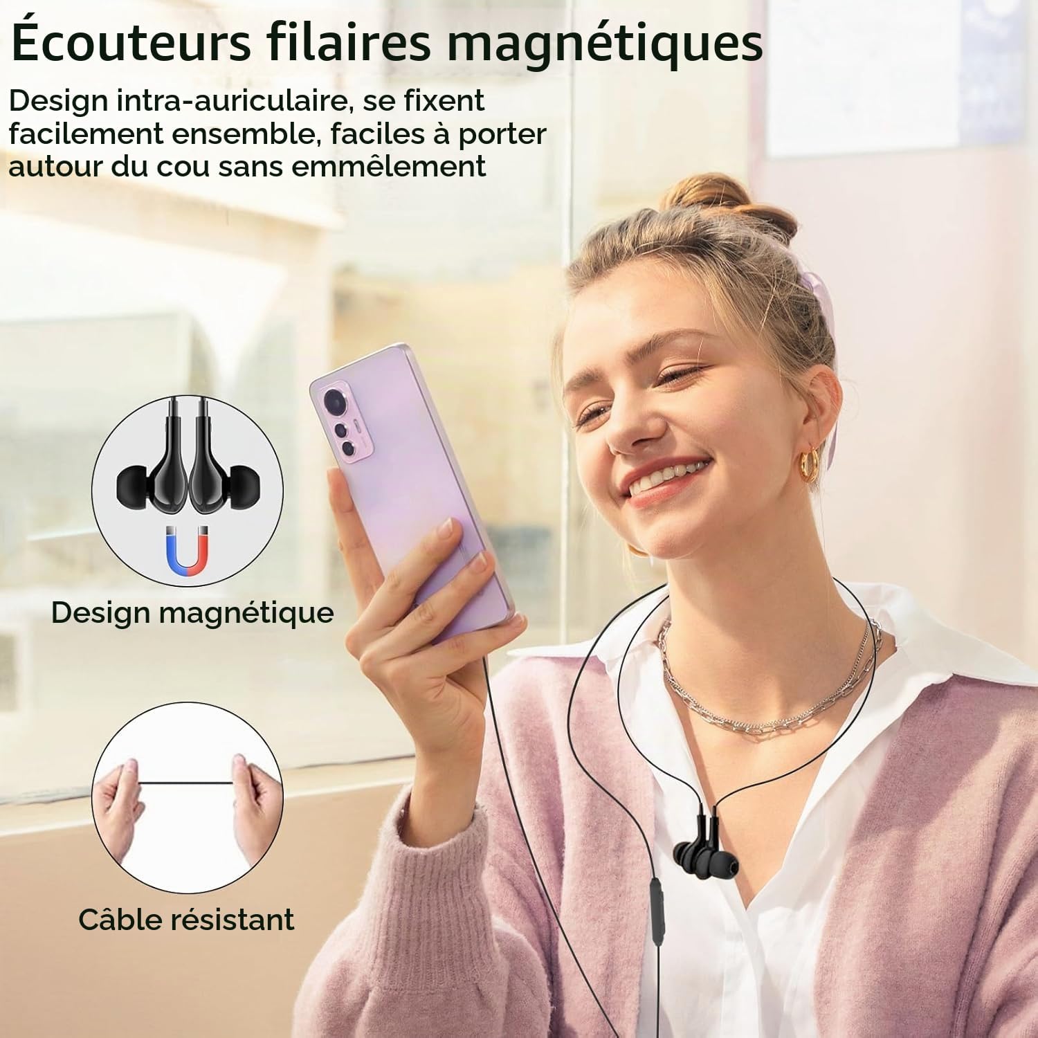 Thumbnail 3 de Ruilezyo QB0EX01 USB-C-in-earhoofdtelefoon met microfoon en bediening