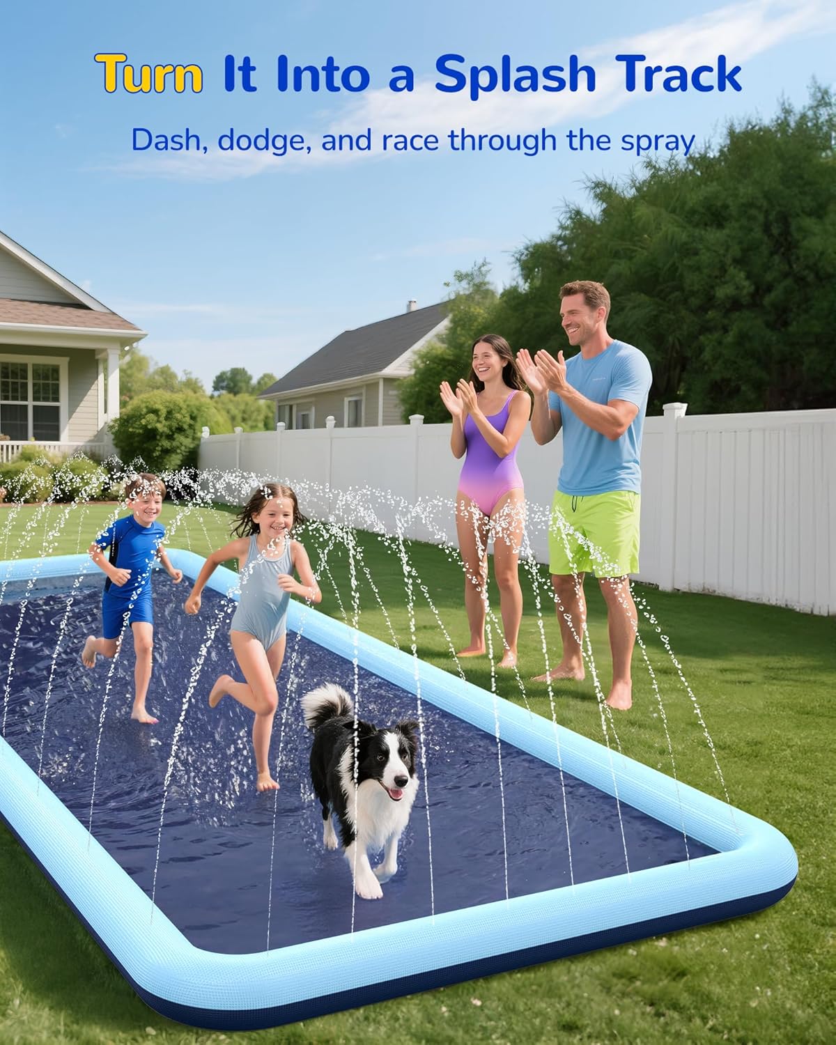 Thumbnail 6 de VISTOP Non-Slip Splash Pad for Kids and Dogs – 116 x 72 inch Thick 0.55mm Blue