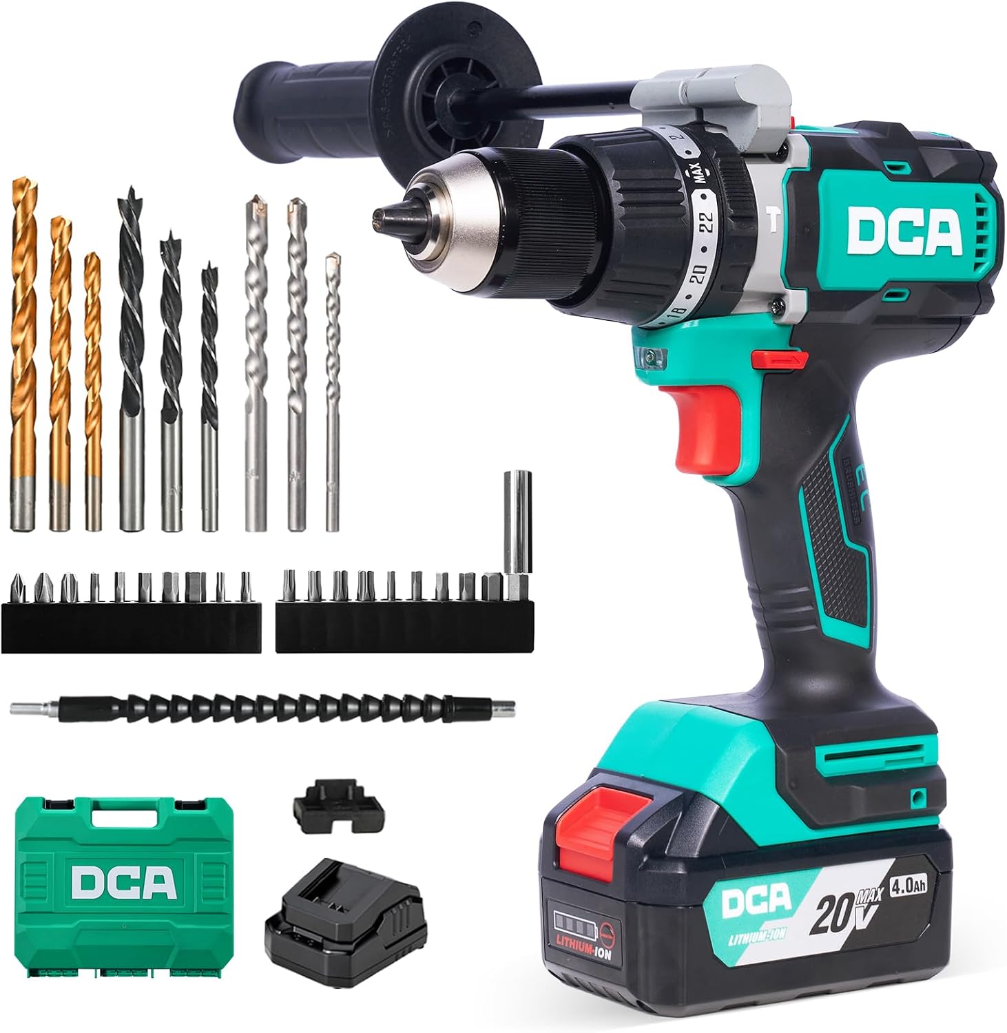 Detalle de DCA Trapano Avvitatore A Percussione Brushless 20 V: potenza, versatilità e autonomia per lavori impegnativi