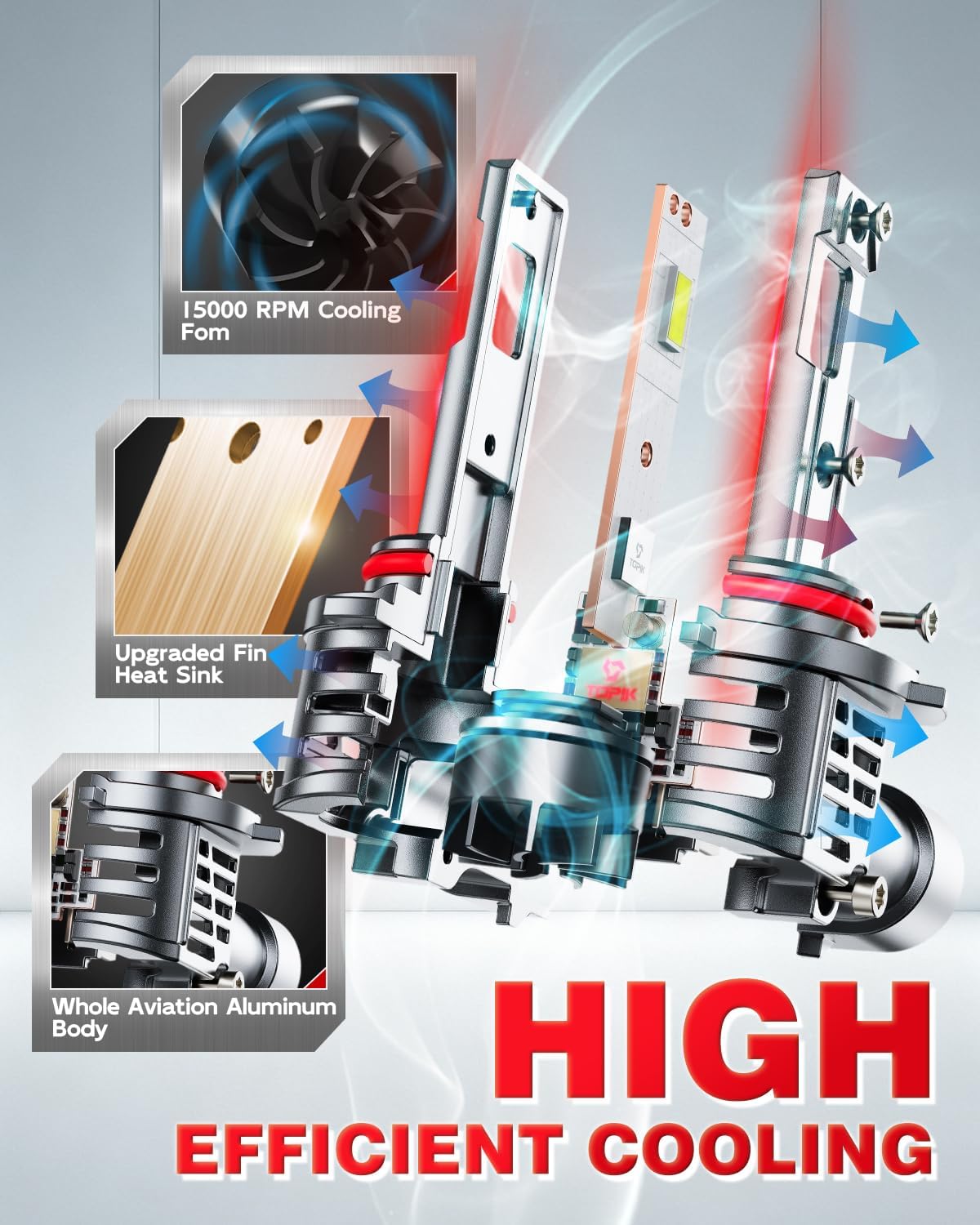 Detalle de TOPIK H11 Bulbs, 6500K Cool White, H16/H9/H8 Fitment, 2-Pack