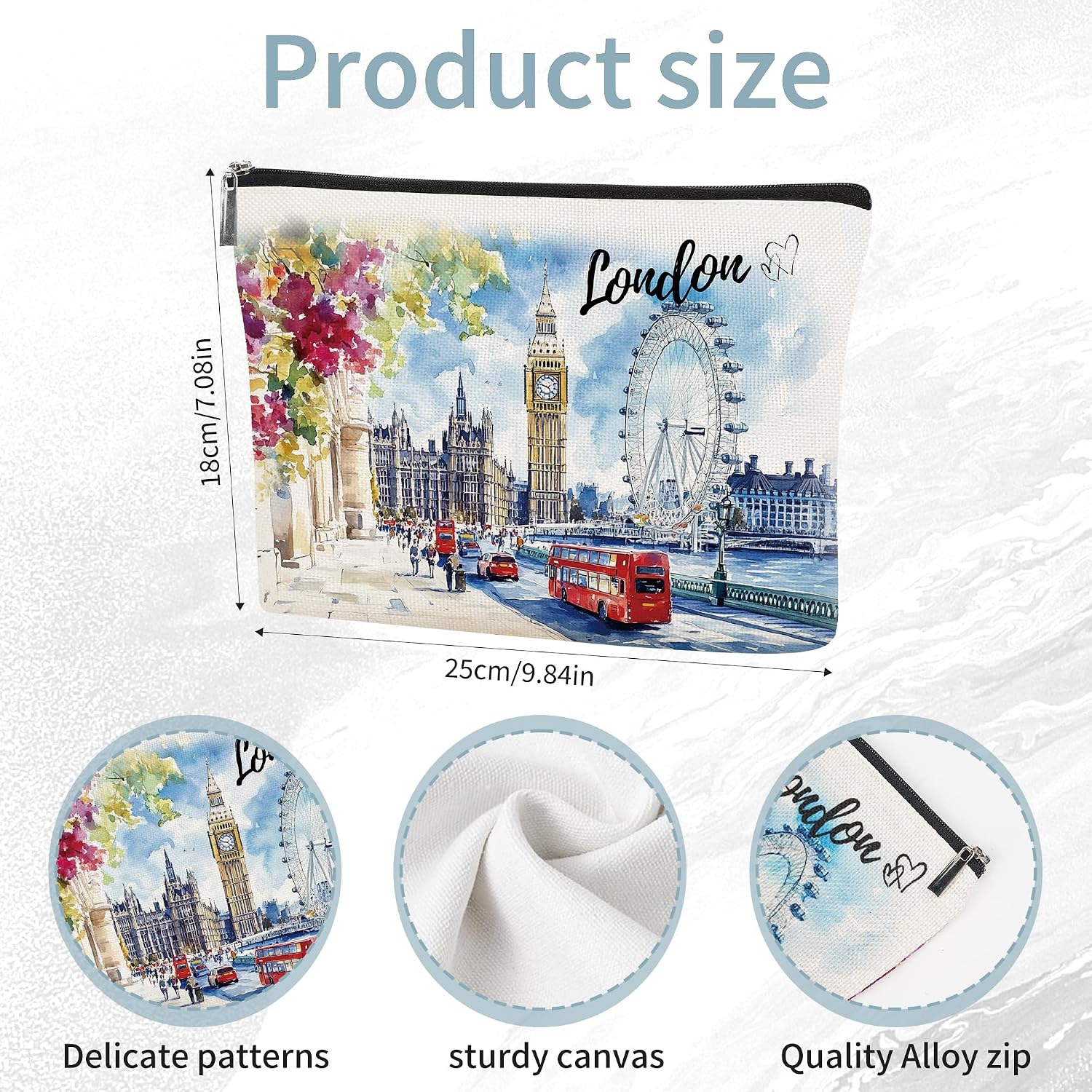Thumbnail 1 de London Souvenir Gift Cosmetic Bag – British Travel Make Up Pouch