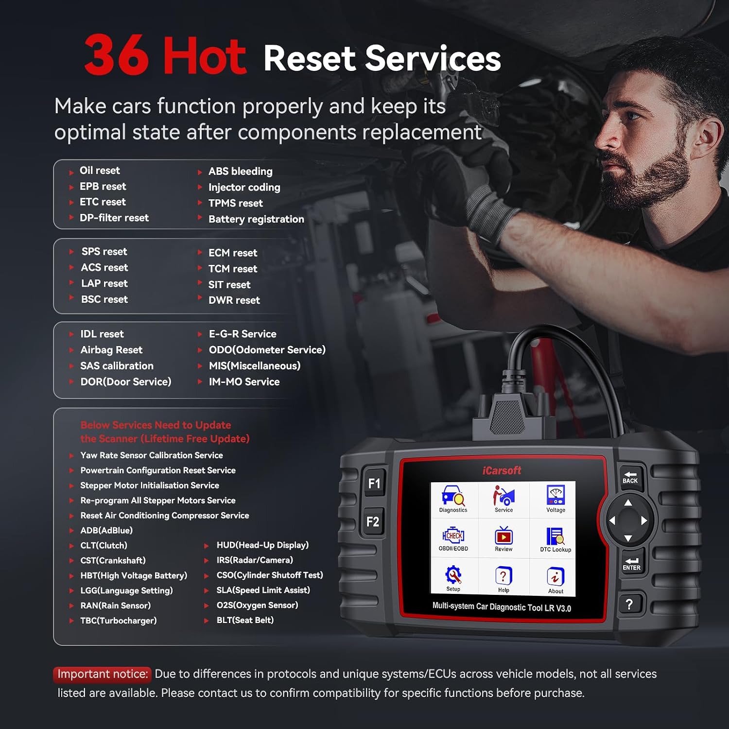 Thumbnail 4 de iCarsoft LR V3.0 OBD2 scanner with 43 services