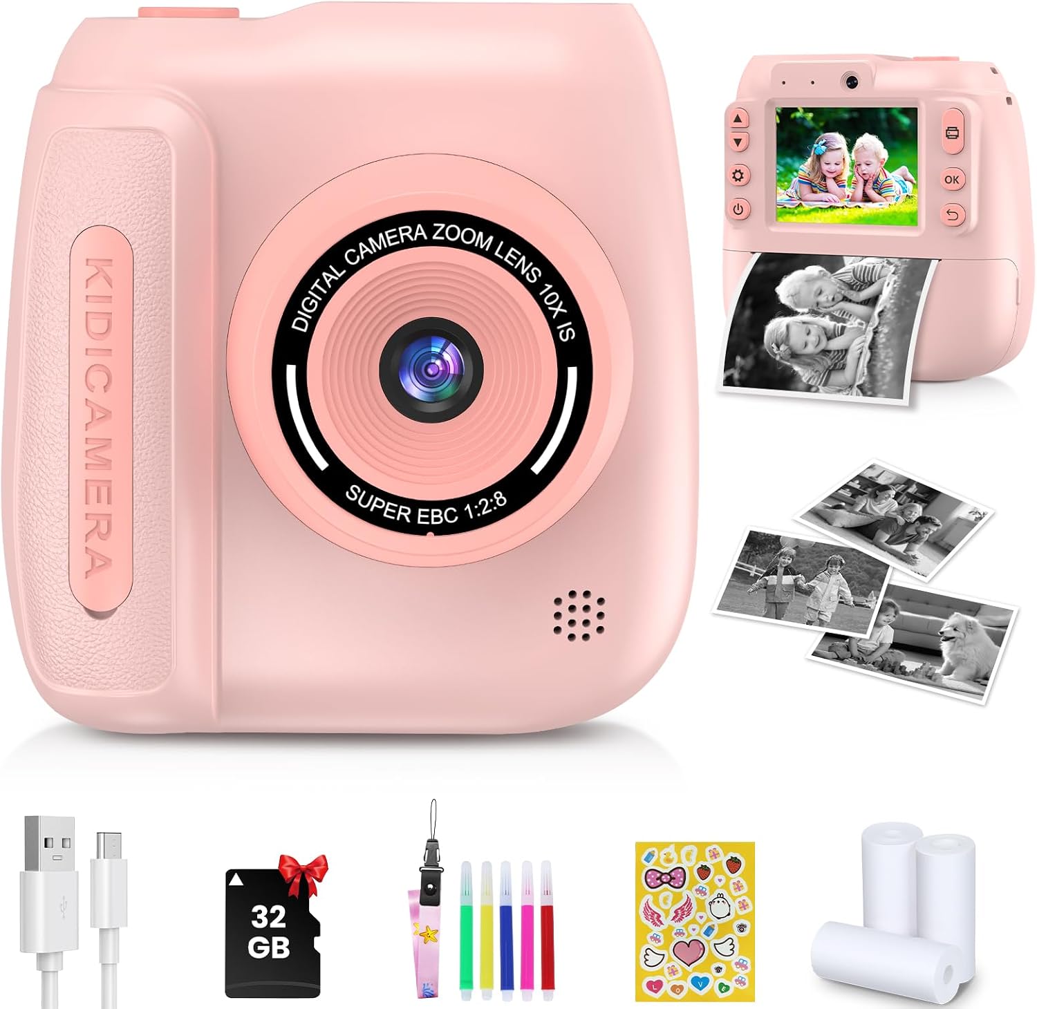 Detalle de Kids Camera Instant Print 48MP with 32GB card