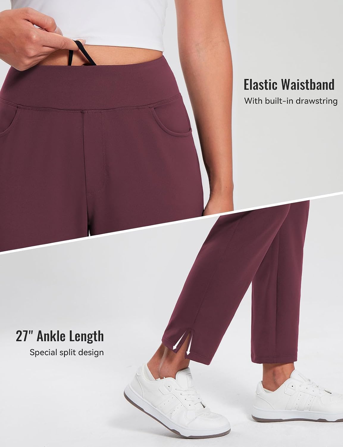 Thumbnail 5 de baleaf Women's Fleece-Lined Pants, 27-Inch Tapered Ankle, Water-Resistant