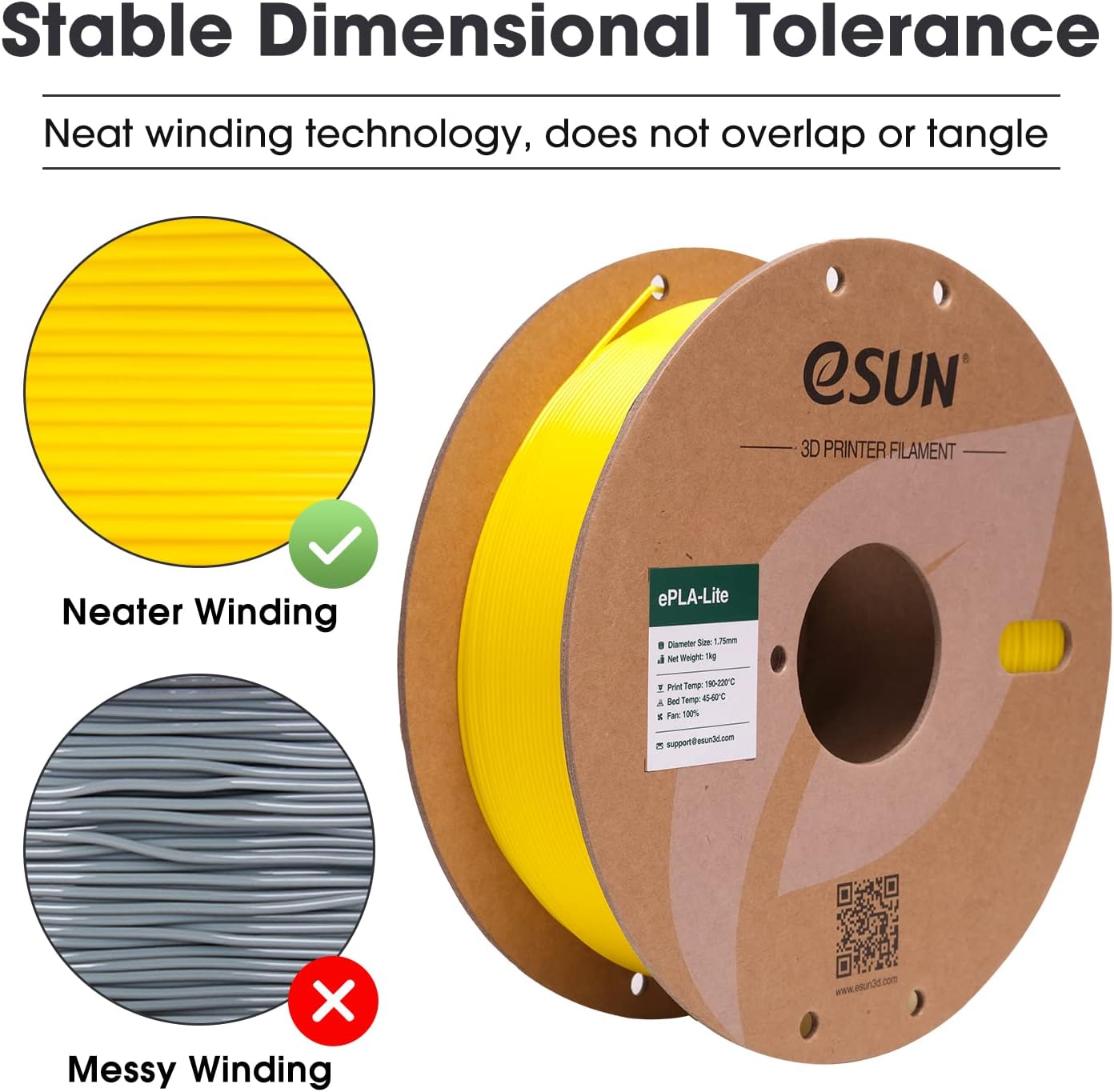Thumbnail 4 de eSUN PLA 1.75mm Yellow 1kg Filament