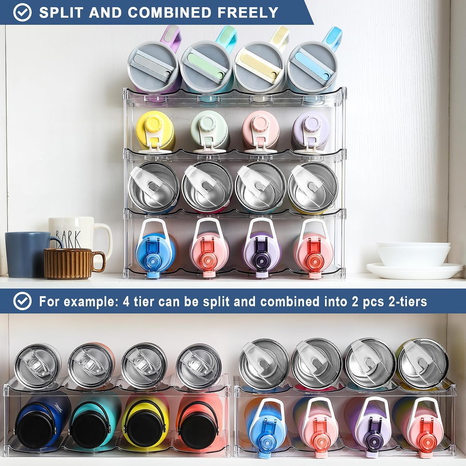 Thumbnail 2 de LARGER Compartment 4-Tier Water Bottle Organizer