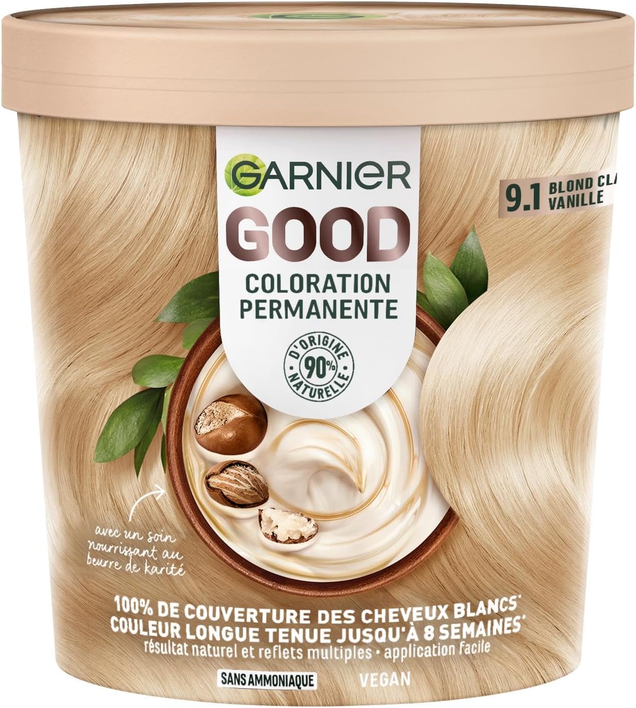 Detalle de Garnier 9.1 Blond clair vanille coloration permanente sans ammoniaque 🎨