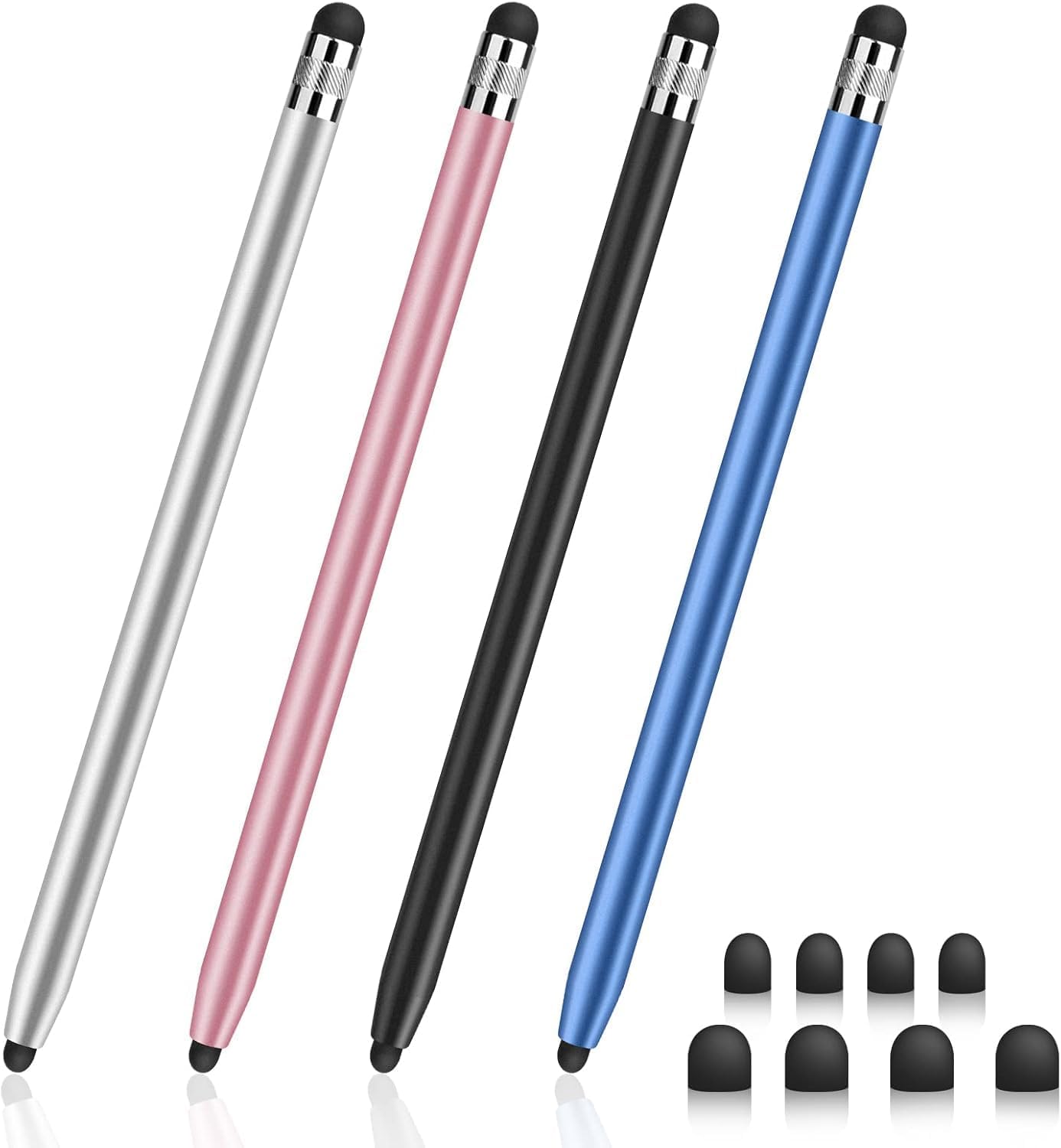 Detalle de Digiroot Stylus Pen 4er-Set mit austauschbaren Spitzen – kabelloser Touchscreen-Stift kompatibel mit Switch, iPad, Android und Co.