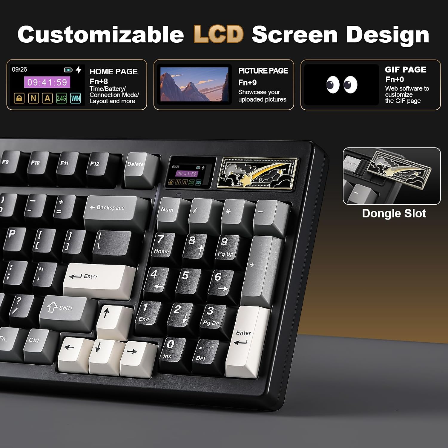 Detalle de YUNZII IF99 Wireless Mechanical Keyboard with LCD Display