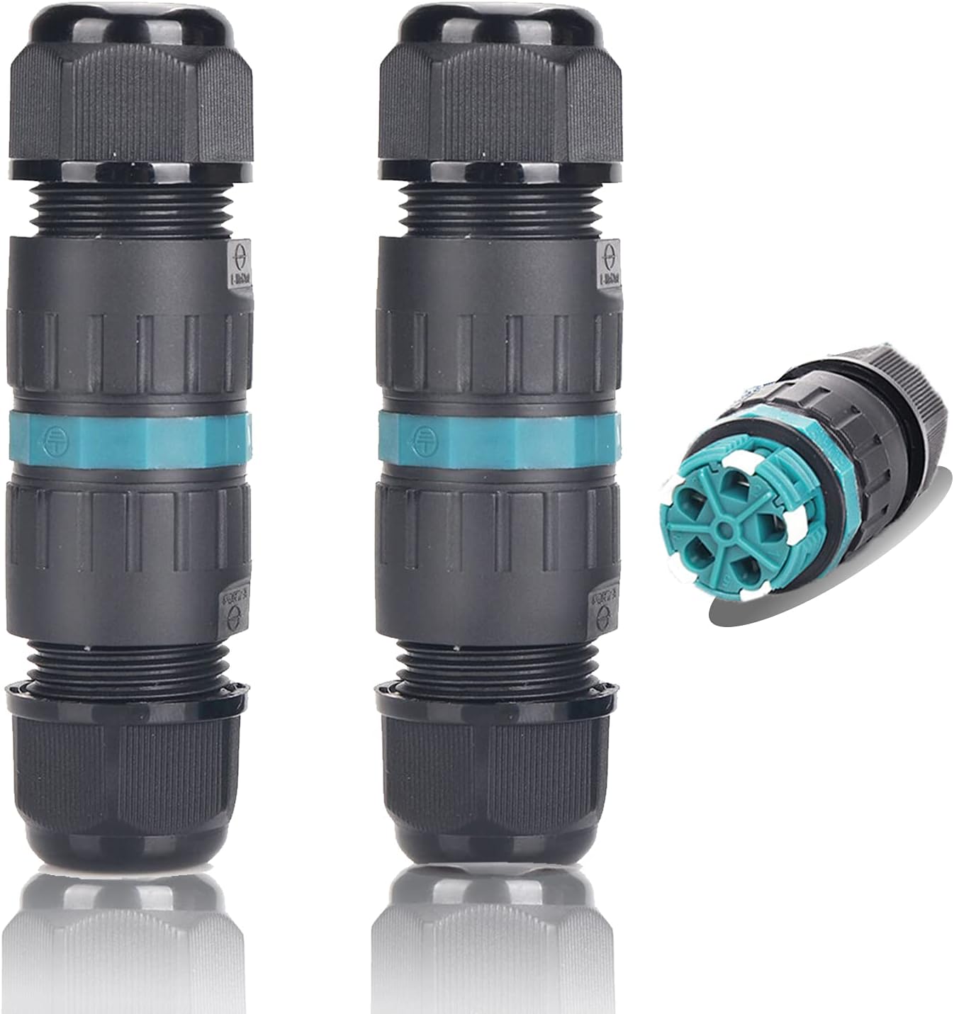 Detalle de Kabelverbinder IP68 5-polig M25 2er-Pack – wasserdicht, TÜV-zertifiziert, Ø5–Ø14 mm