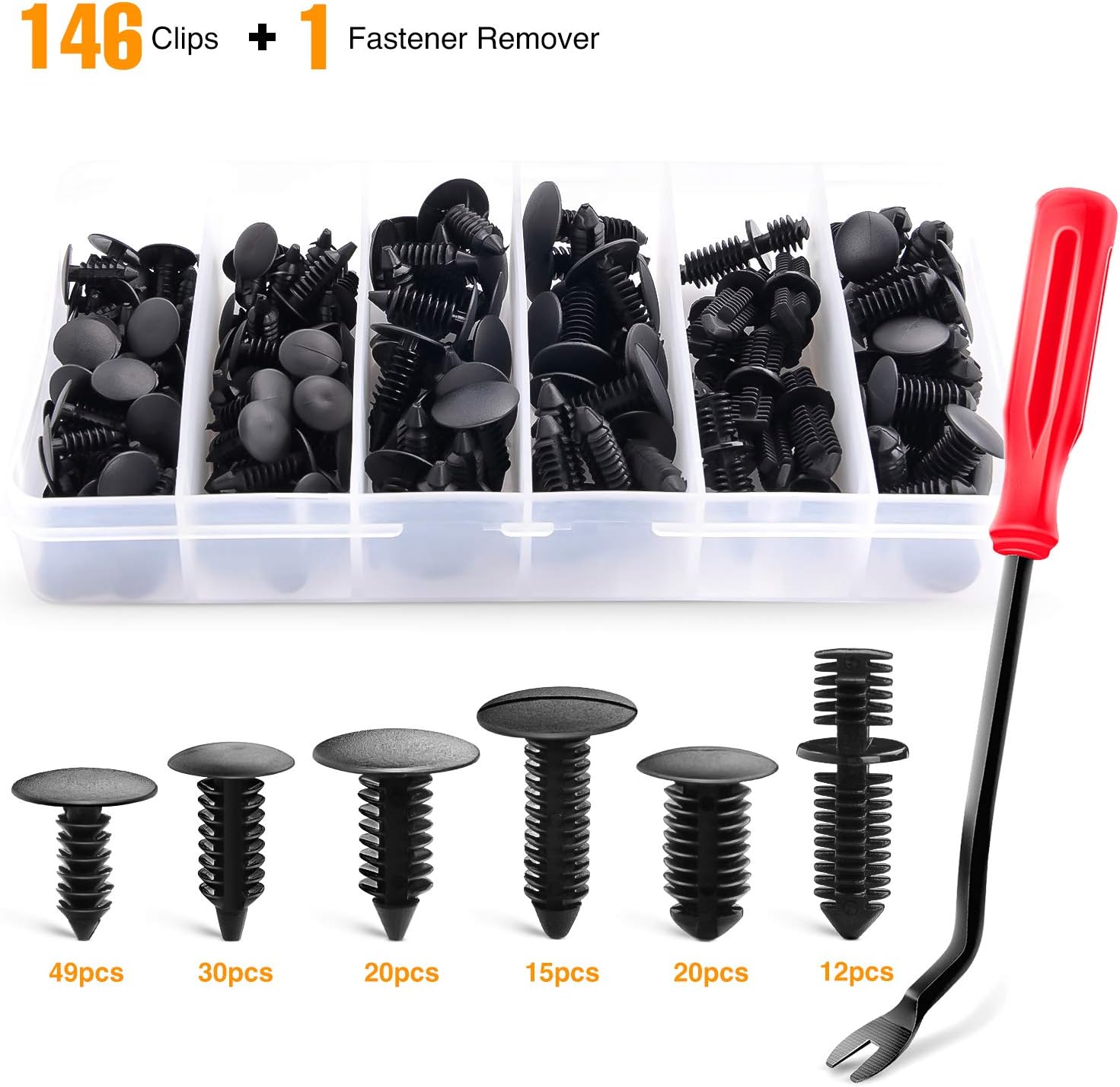 Detalle 2 de GOOACC 146PCS Nylon Bumper Shield Retainer Kit