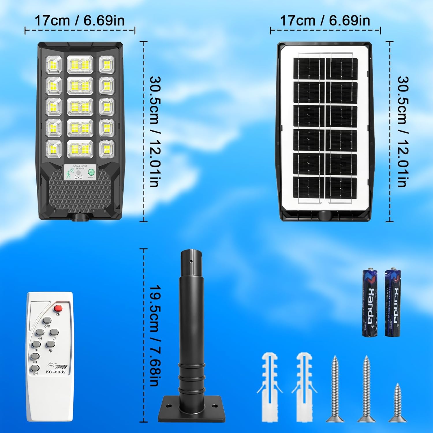 Thumbnail 1 de CREATESTAR Lampione Solare LED Esterno 500W IP66 con Sensore di Movimento e Telecomando