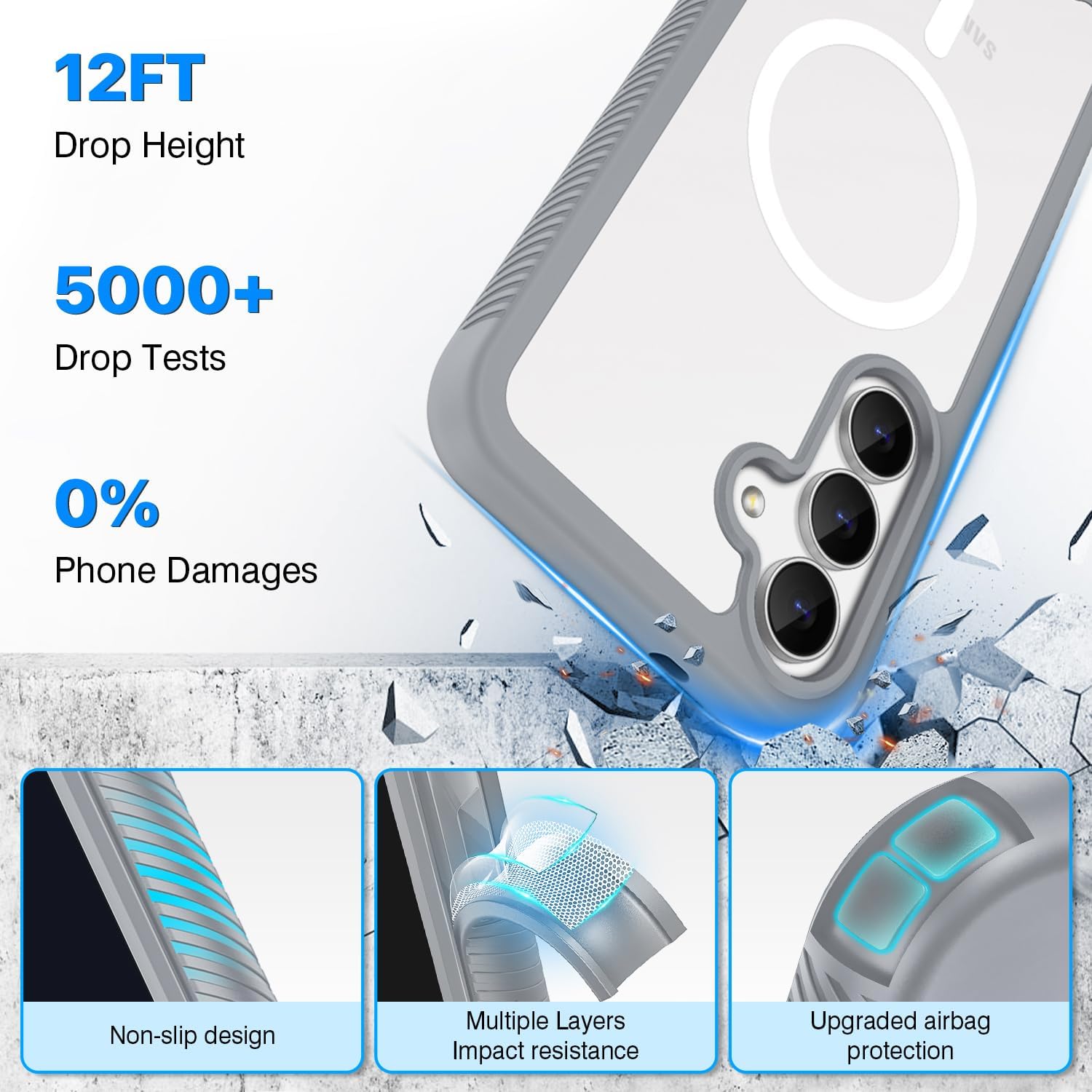 Thumbnail 2 de CENHUFO Samsung S25 FE case with screen protector