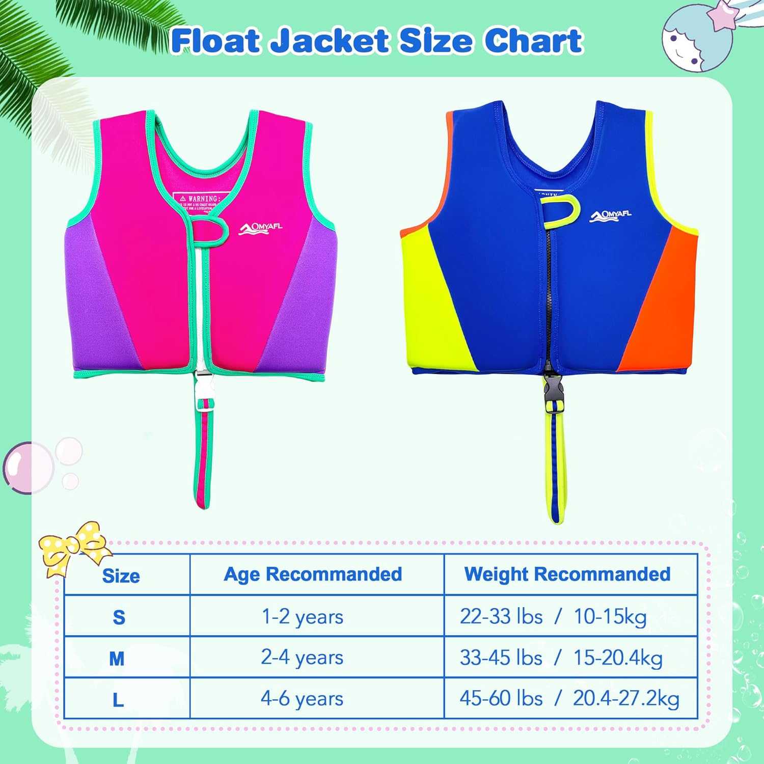 Detalle de OMYAFL Toddler Swim Vest: Buoyancy-Boosting Floatation Jacket for Safe, Fun Pool Time