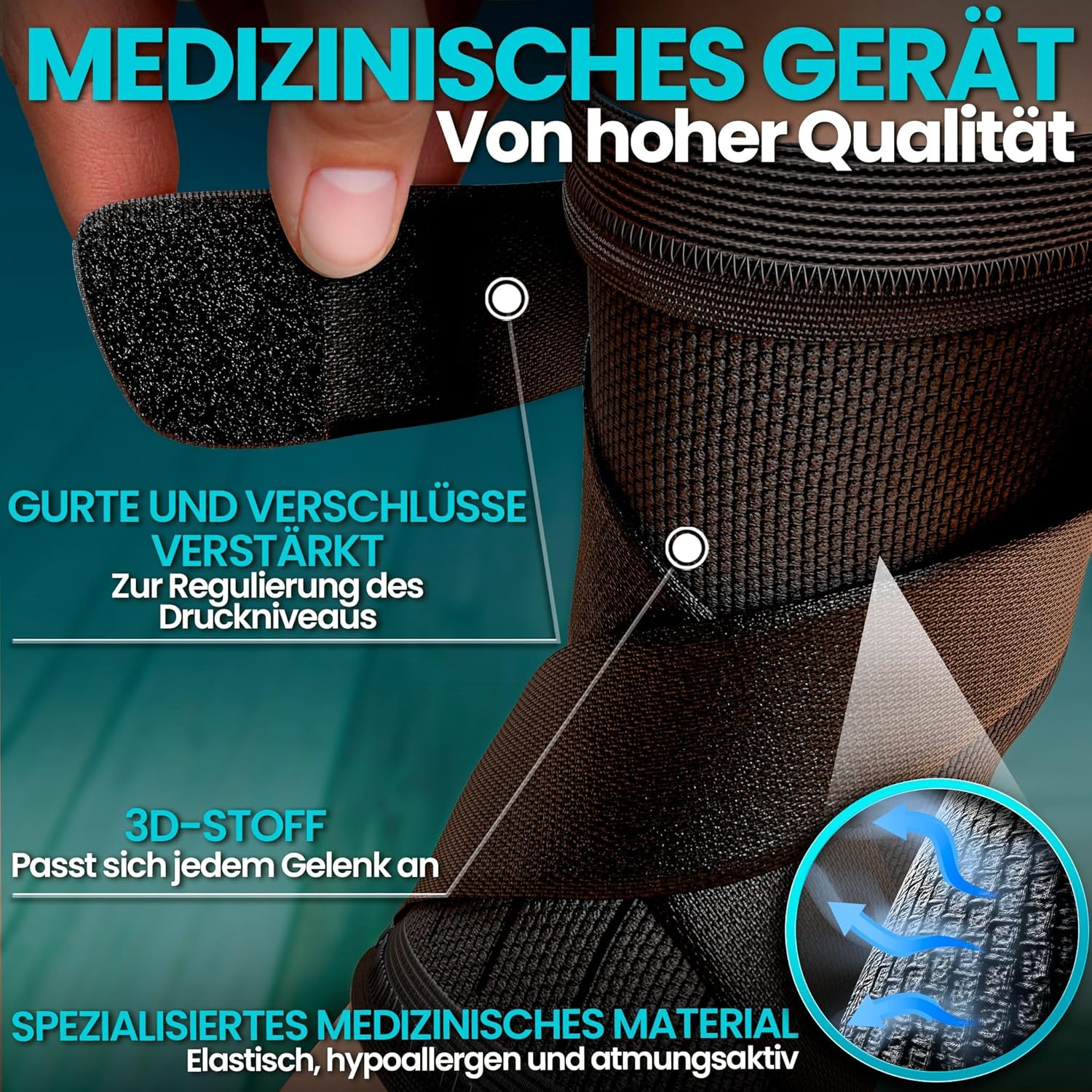 Thumbnail 2 de NativoDex Sprunggelenkbandage – Verstellbare Knöchelbandage für Plantarfasziitis & Achillessehne