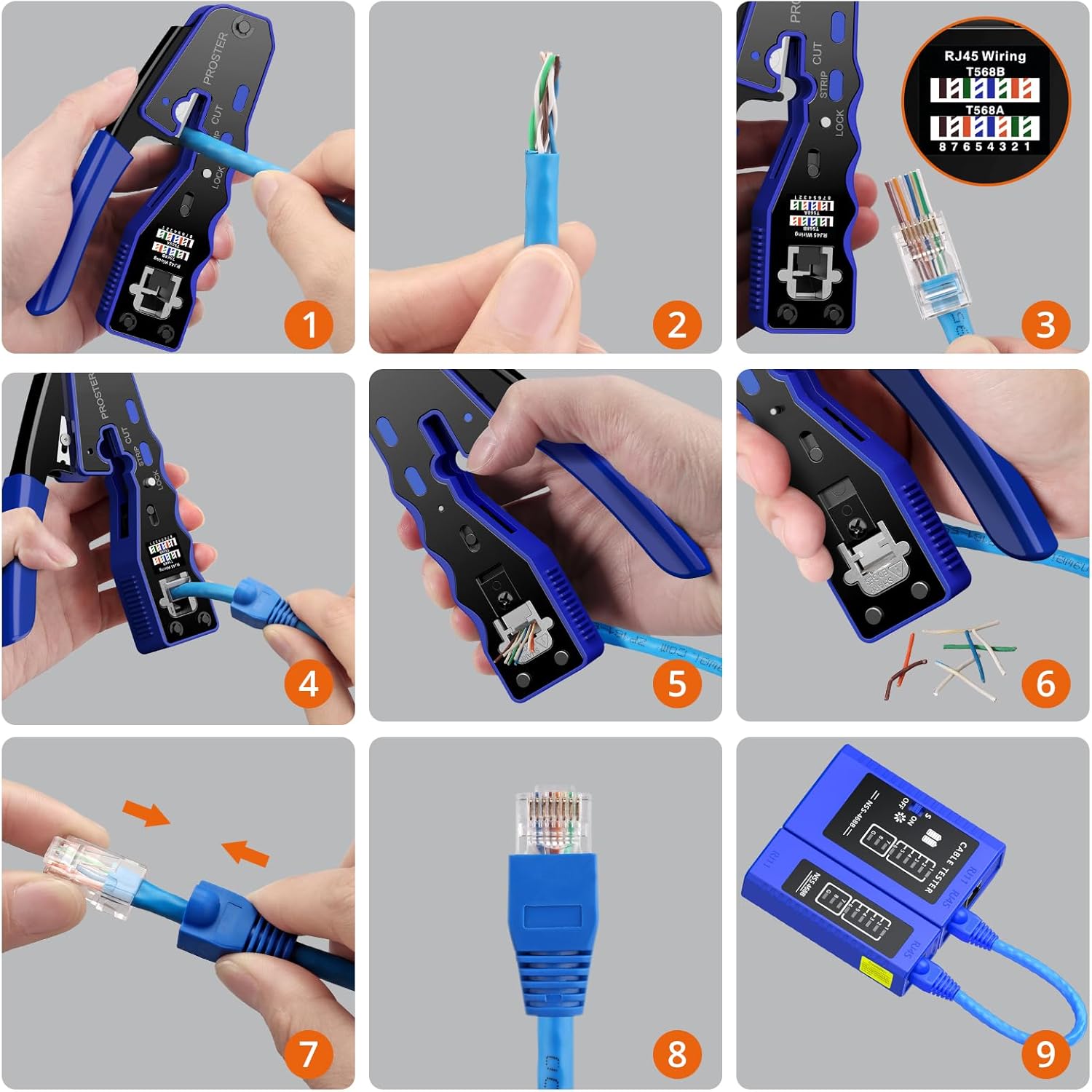 Thumbnail 3 de Proster Pinza Crimpatrice RJ45 Pass Through 🛠