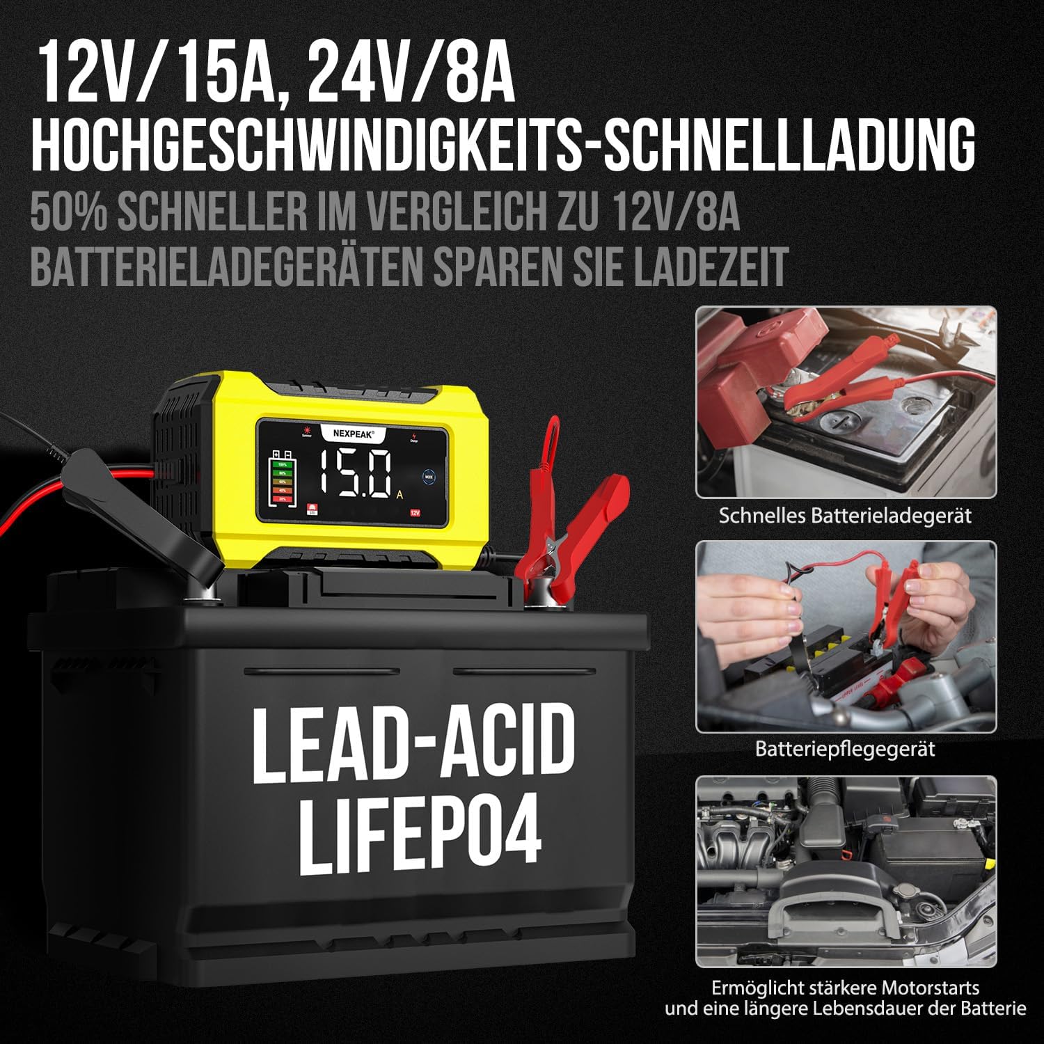 Detalle 2 de NEXPEAK NC215 15A Batterieladegerät 12V