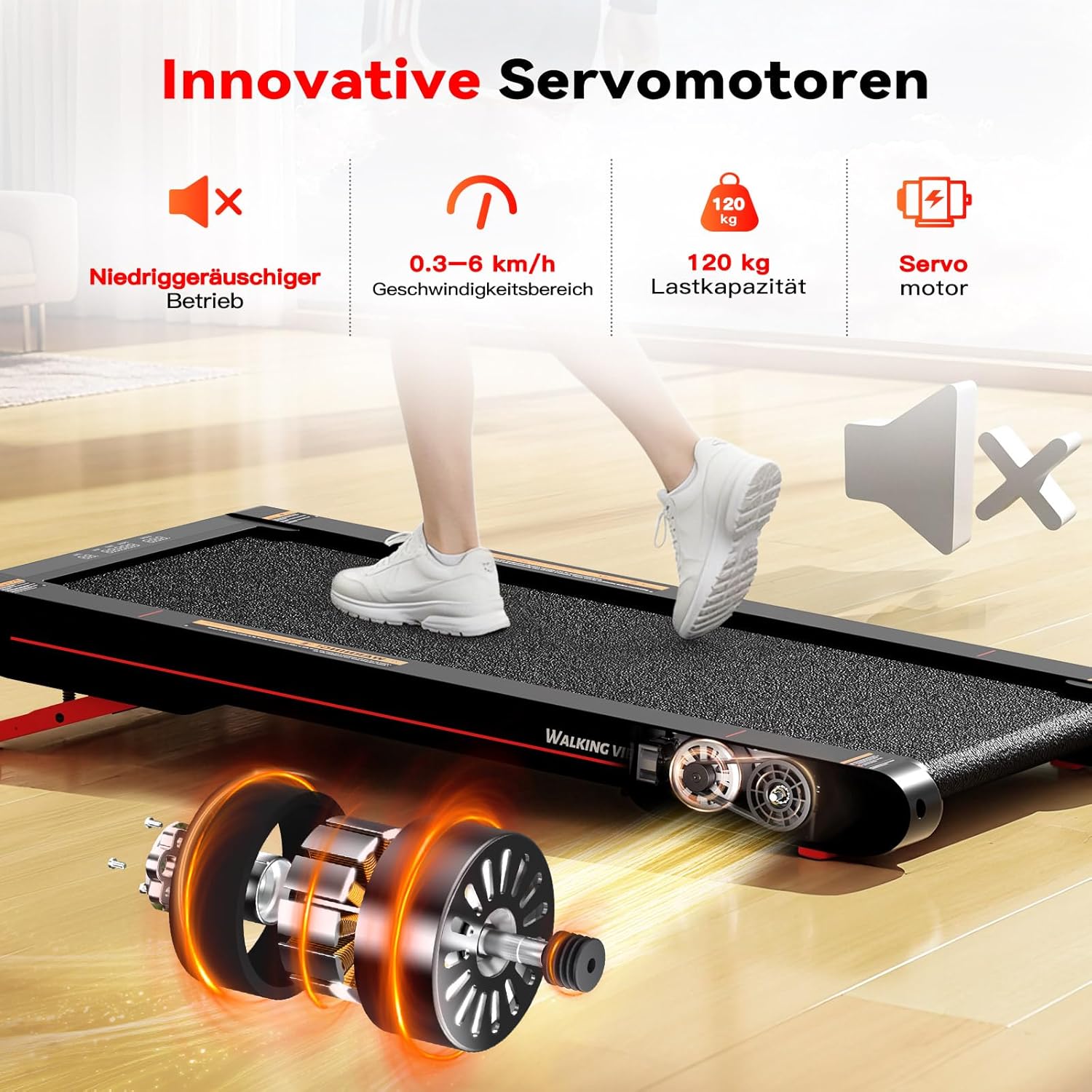 Thumbnail 5 de Sperax 4-in-1 Walking Vibration Pad Laufband für Zuhause & Büro (App, LED-Display, 0,3–6 km/h, Neigung 0–10%, 400 W)