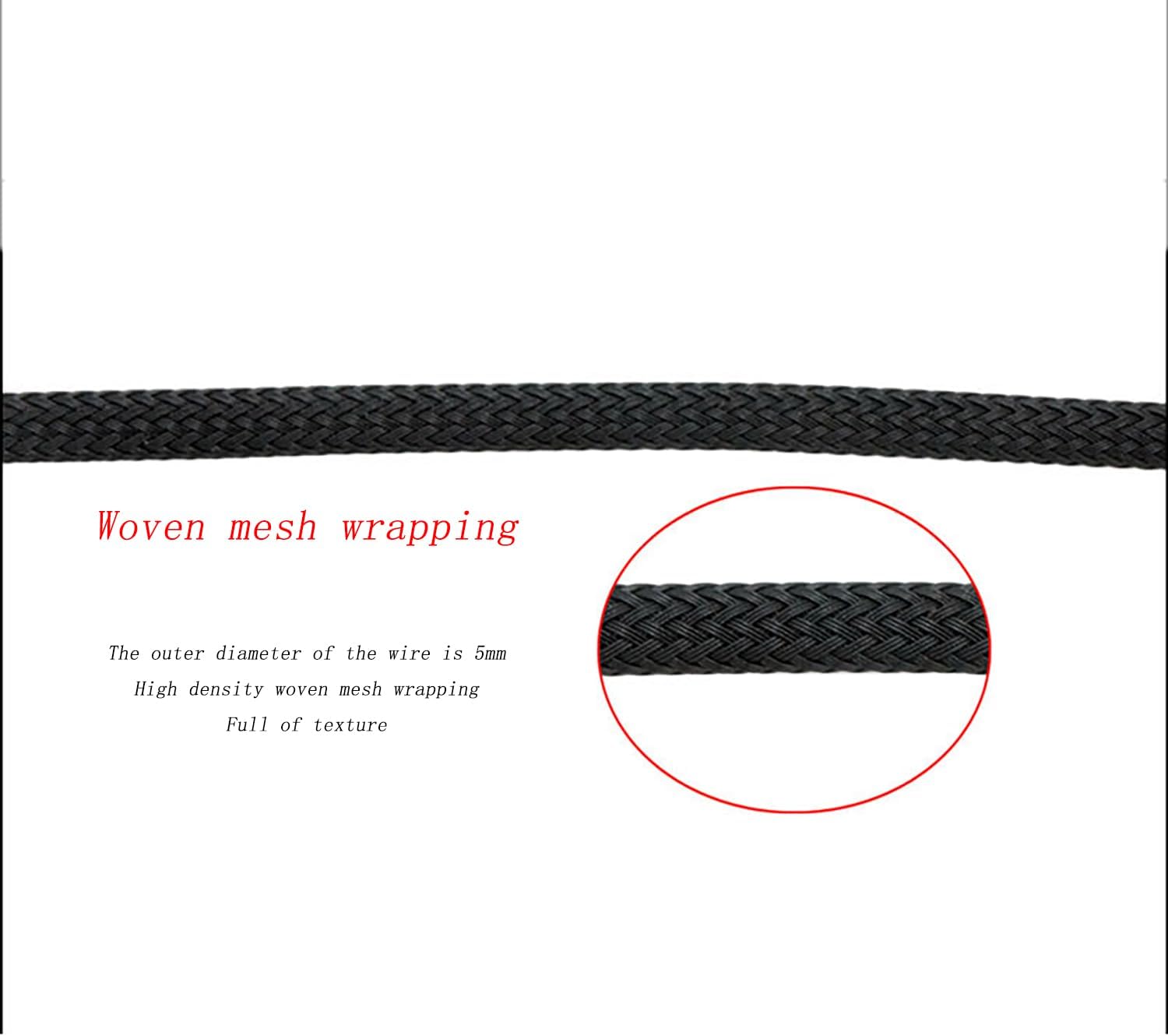 Detalle de YTgilo USB to 12V Boost Cable for Fans (Braided Sleeve, 24in)