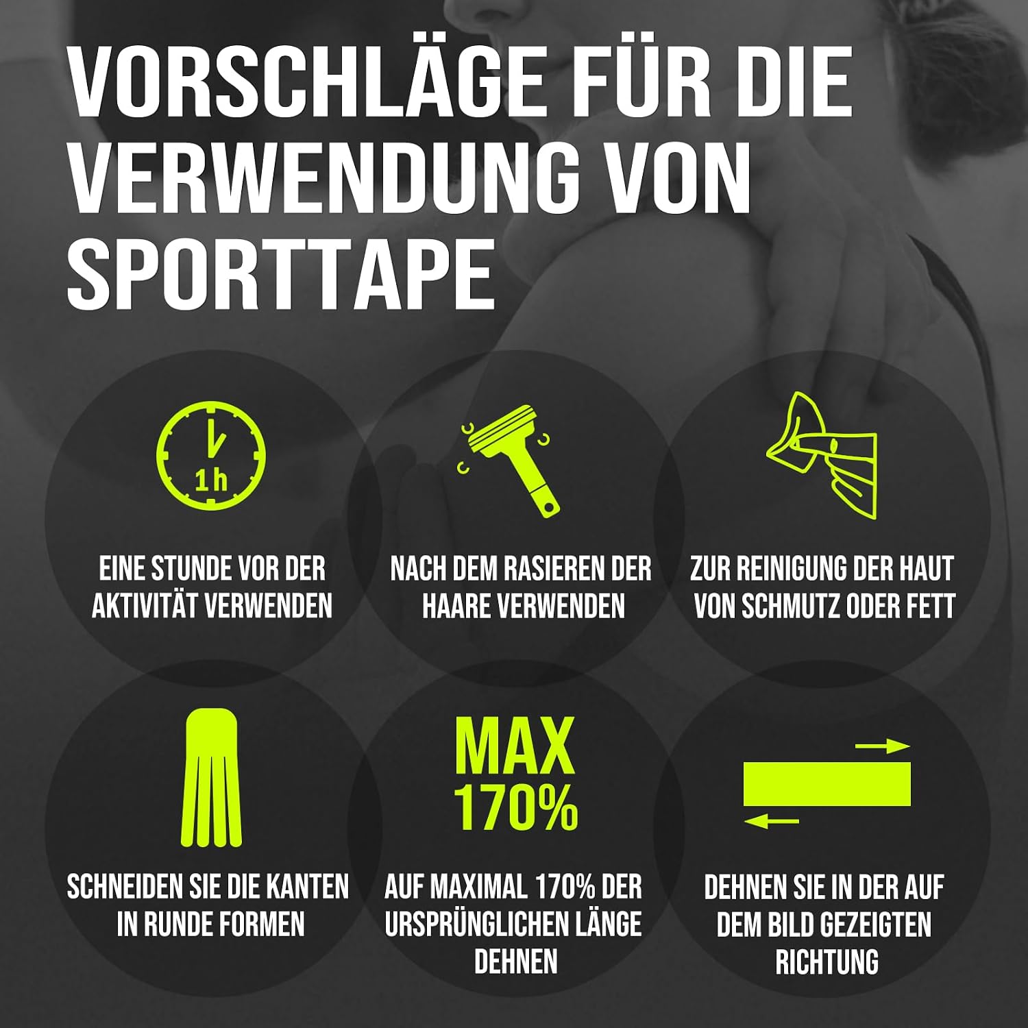 Thumbnail 3 de Ceeport Kinesiologie Tape – 5 cm x 5 m, 3 Rollen (Schwarz, Beige, Blau) – Muskel- und Gelenkunterstützung
