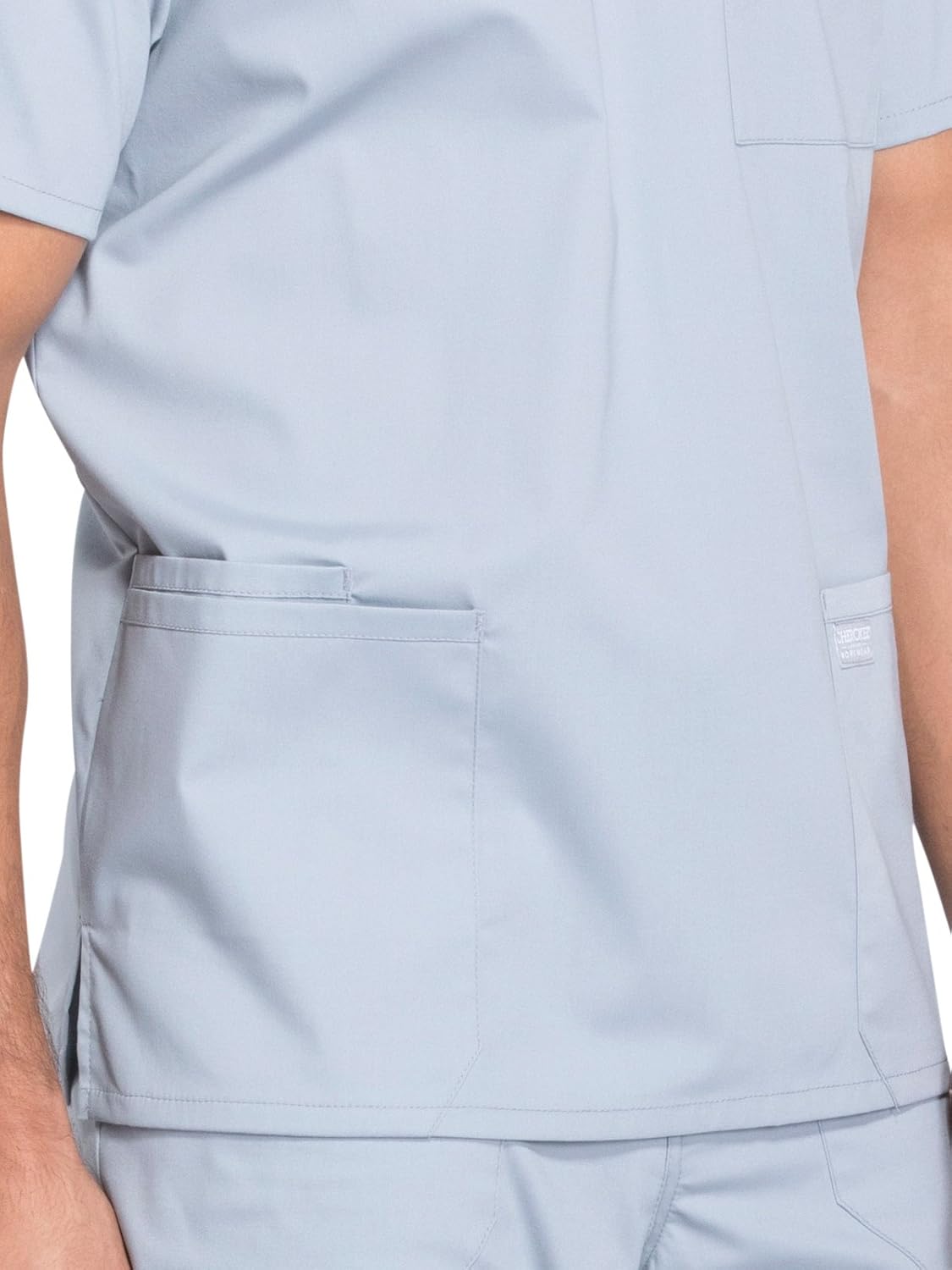 Detalle de Cherokee WW695 Men's V-Neck Scrub Top, 4 Pockets, Two-Way Stretch