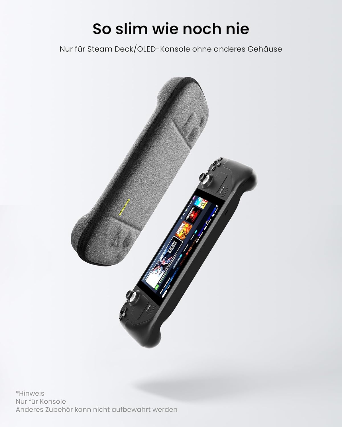 Thumbnail 1 de tomtoc Slim Tasche für Steam Deck (LCD / OLED) – ultradünne Hartschalen-Schutzhülle, grau