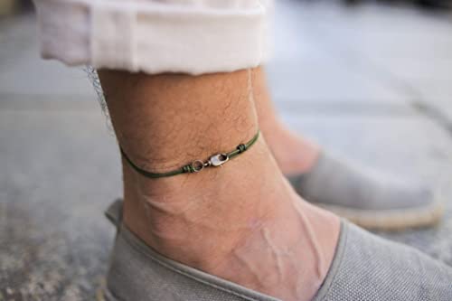 Detalle 2 de Made by Nami Dünnes Wickel-Fußband für Herren & Damen – Grün Gold, wasserfest und verstellbar