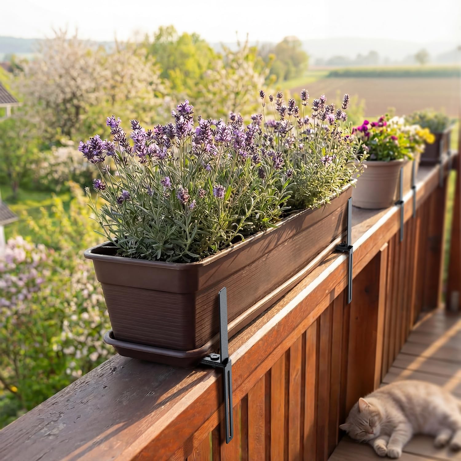 Thumbnail 6 de HFHOME YM0546 H-vormige bloembakhouders voor balkon, zonder boren