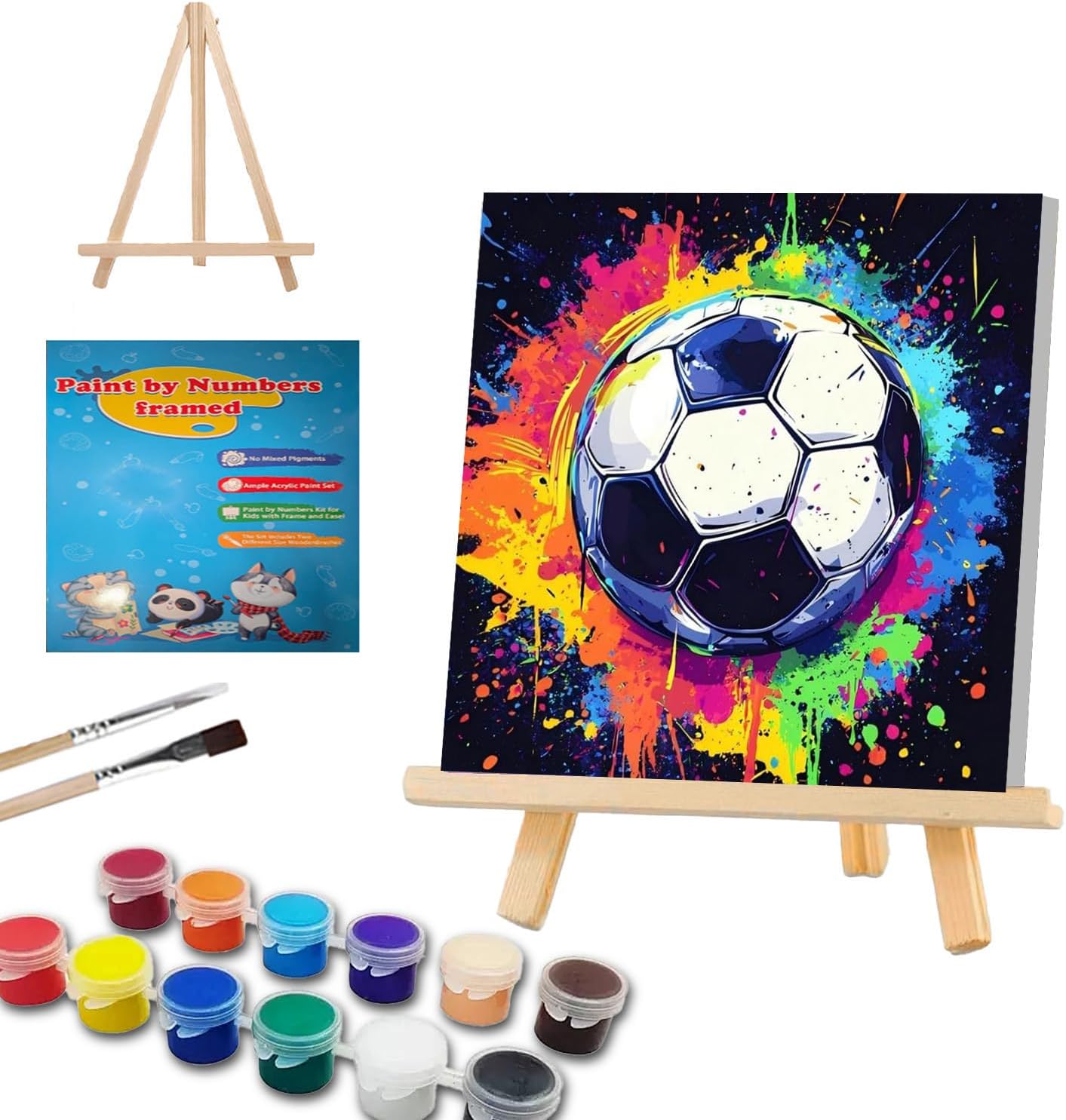 Detalle de WEMEON Football Paint by Numbers 10x10 inch