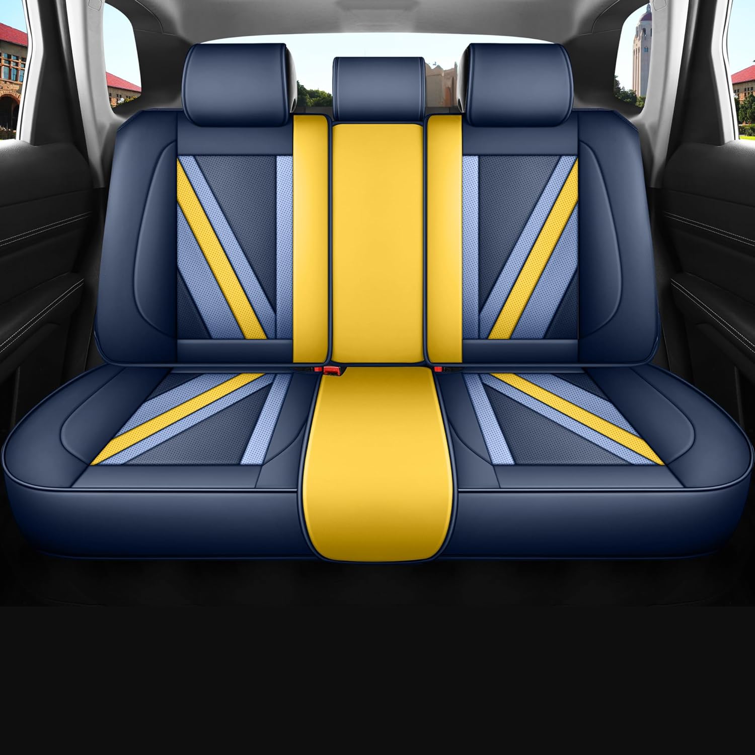 Thumbnail 1 de Menifomory Blue and Yellow Car Seat Covers (Universal full set)