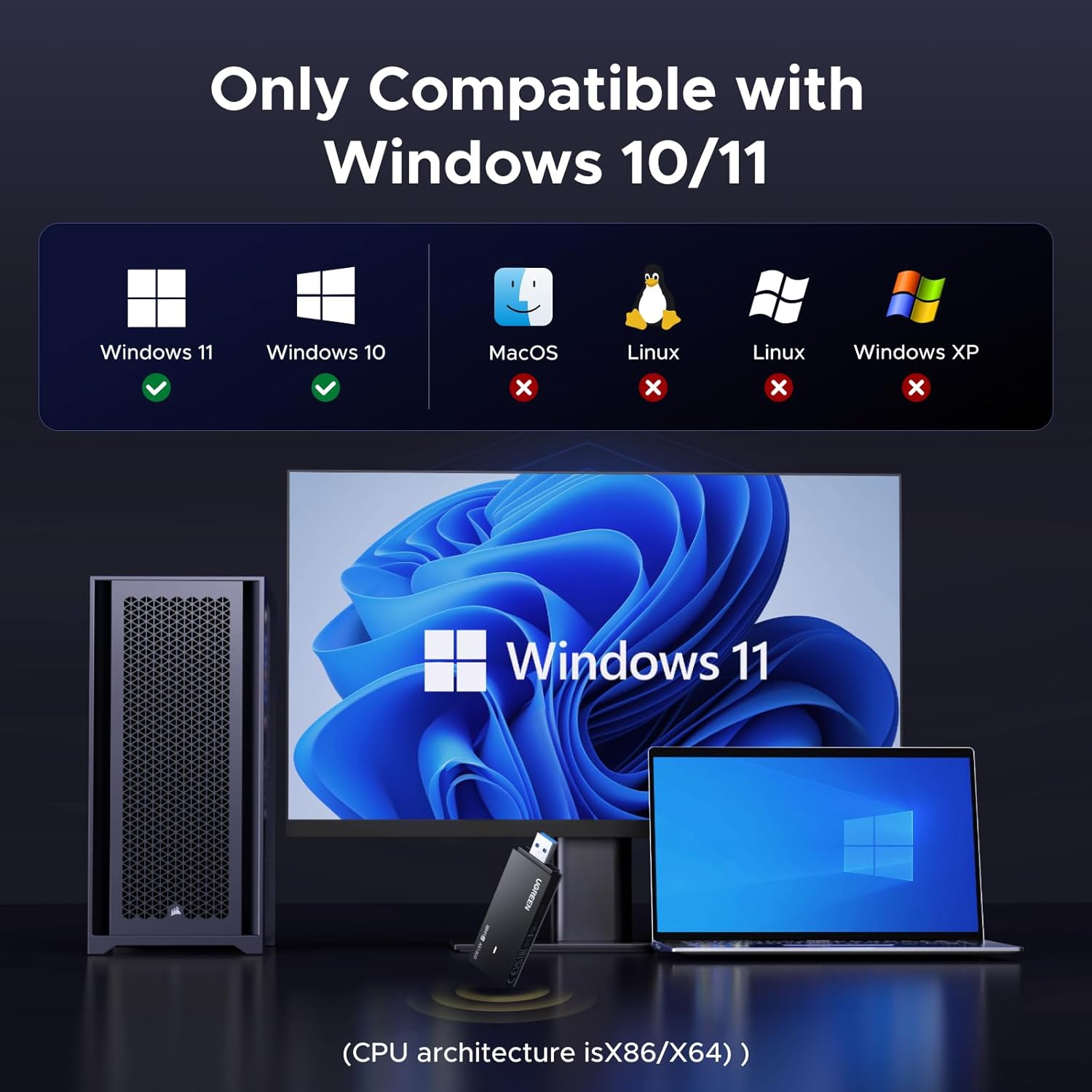 Thumbnail 4 de UGREEN AX1800 WiFi Adapter USB 802.11ax for PC