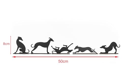 Detalle de Acrylic Whippet/Greyhound Silhouette Ornaments – Set of 5