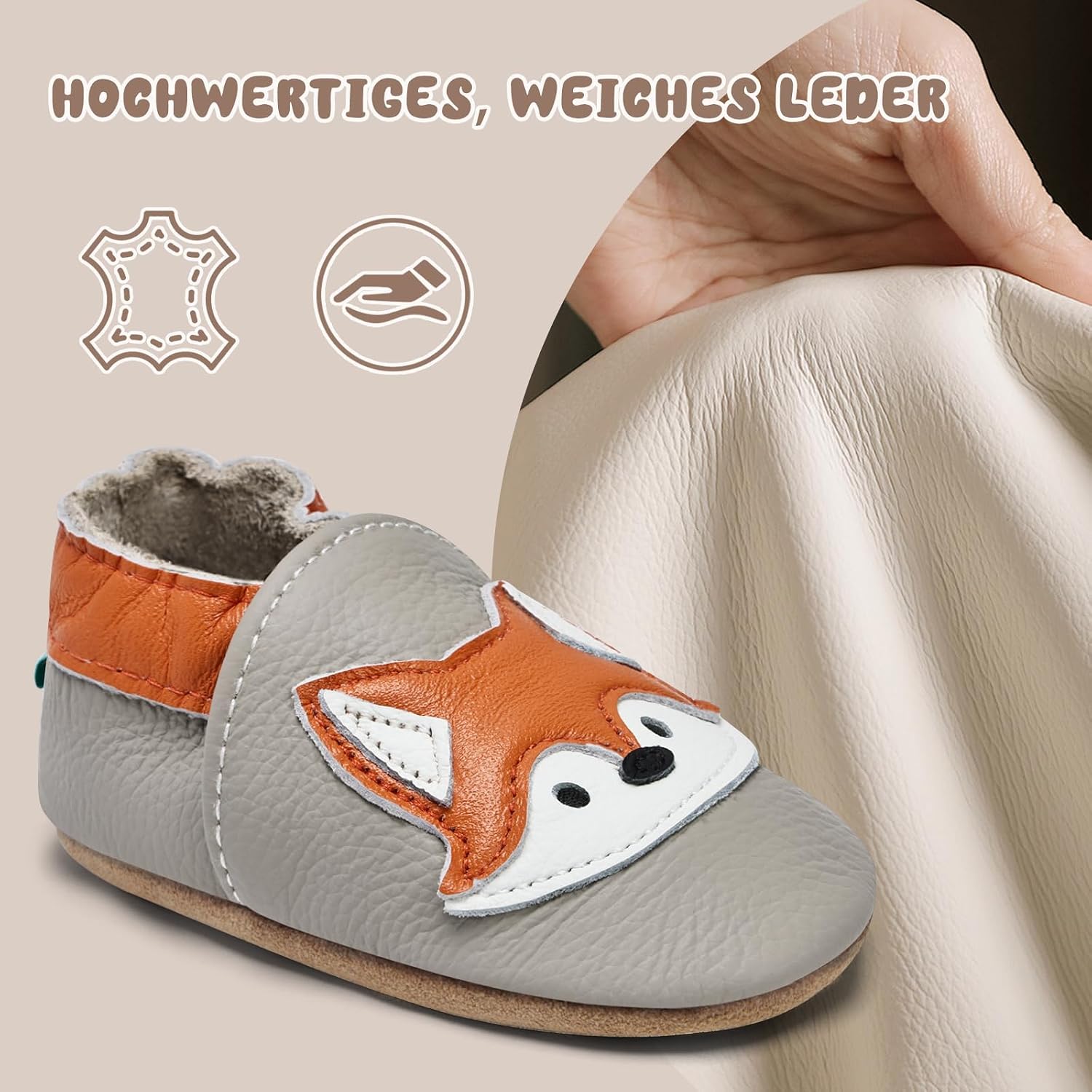 Thumbnail 2 de IceUnicorn chaussons bébé en cuir pour premiers pas